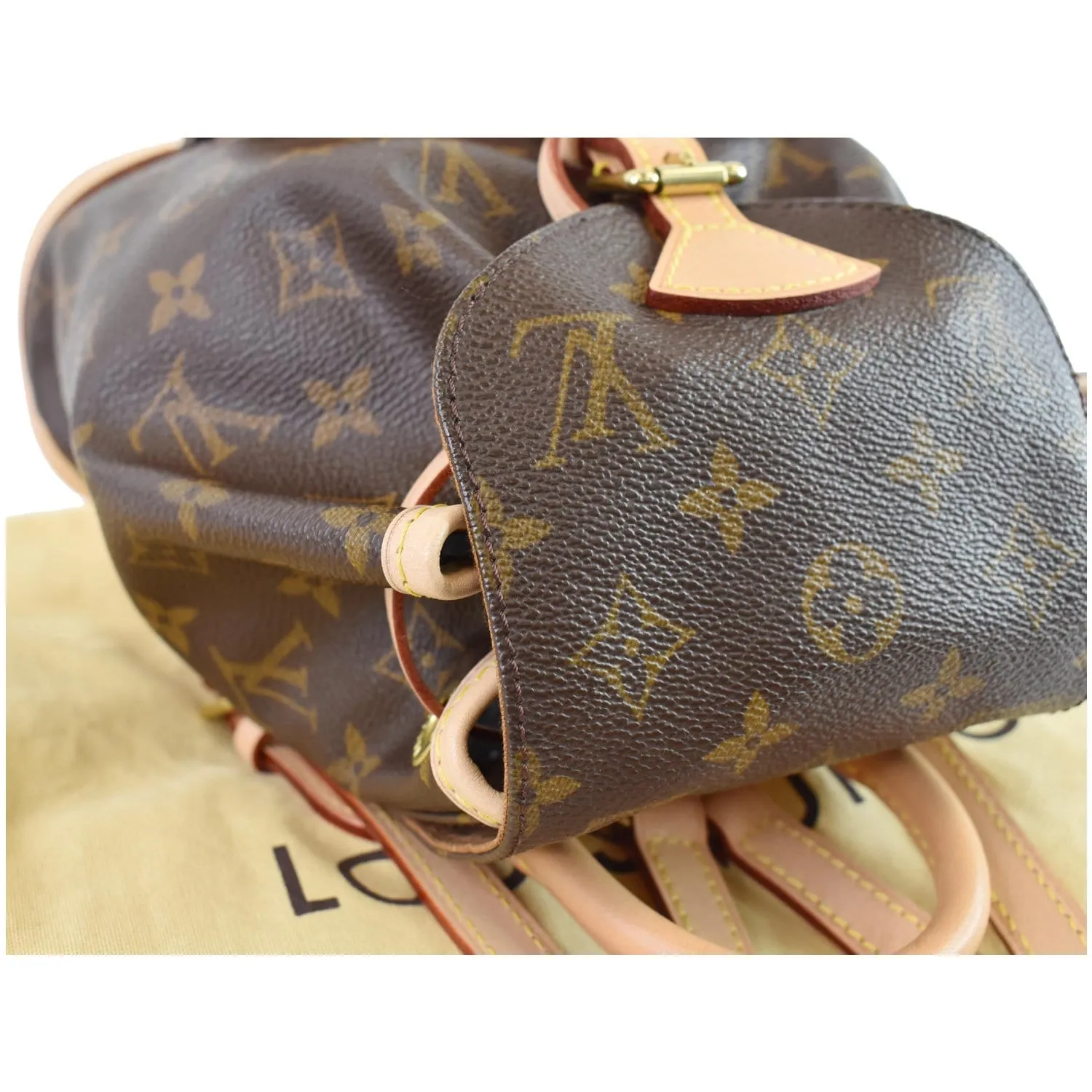 LOUIS VUITTON Mini Montsouris Monogram Canvas Backpack Bag Brown
