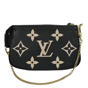 LOUIS VUITTON Mini Pochette Bicolor Monogram Empreinte Accessoires Pouch Black