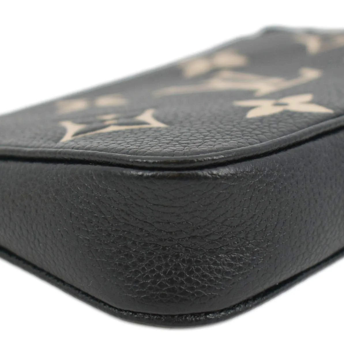 LOUIS VUITTON Mini Pochette Bicolor Monogram Empreinte Accessoires Pouch Black