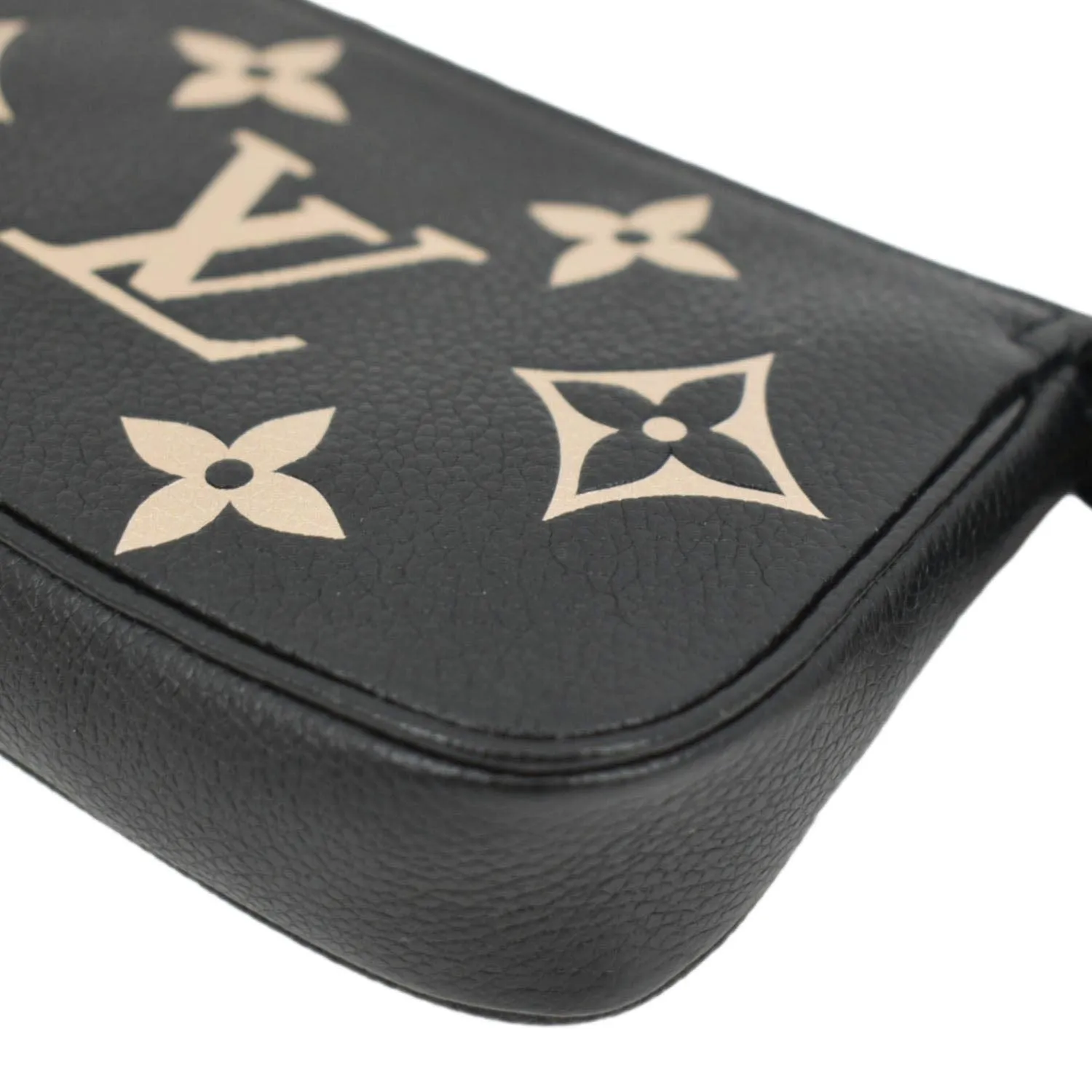 LOUIS VUITTON Mini Pochette Bicolor Monogram Empreinte Accessoires Pouch Black