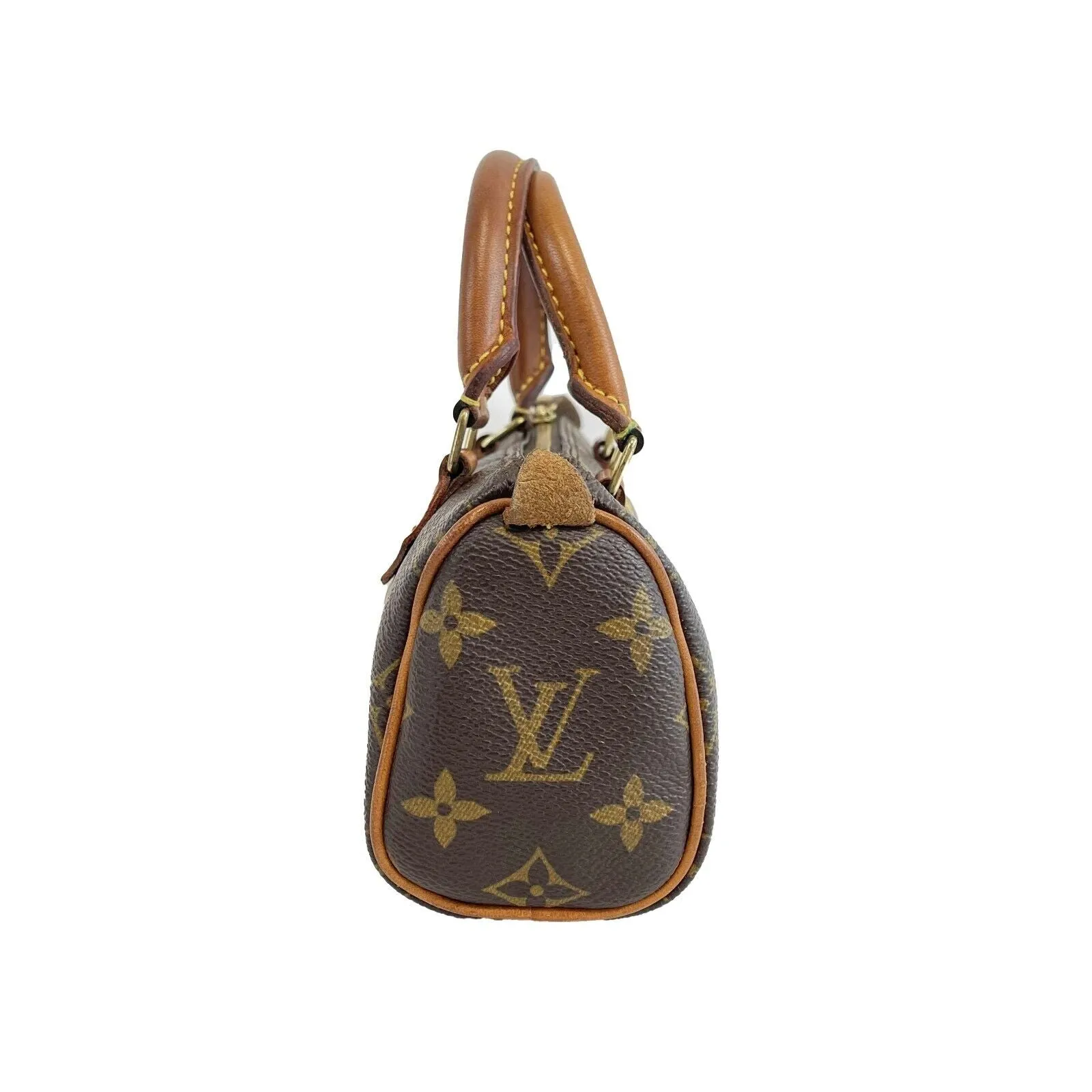 Louis Vuitton - Mini Speedy - Brown Monogram Top Handle Satchel w/ Strap