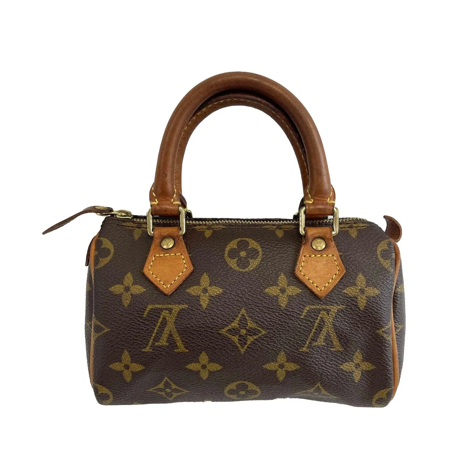 Louis Vuitton - Mini Speedy - Brown Monogram Top Handle Satchel w/ Strap