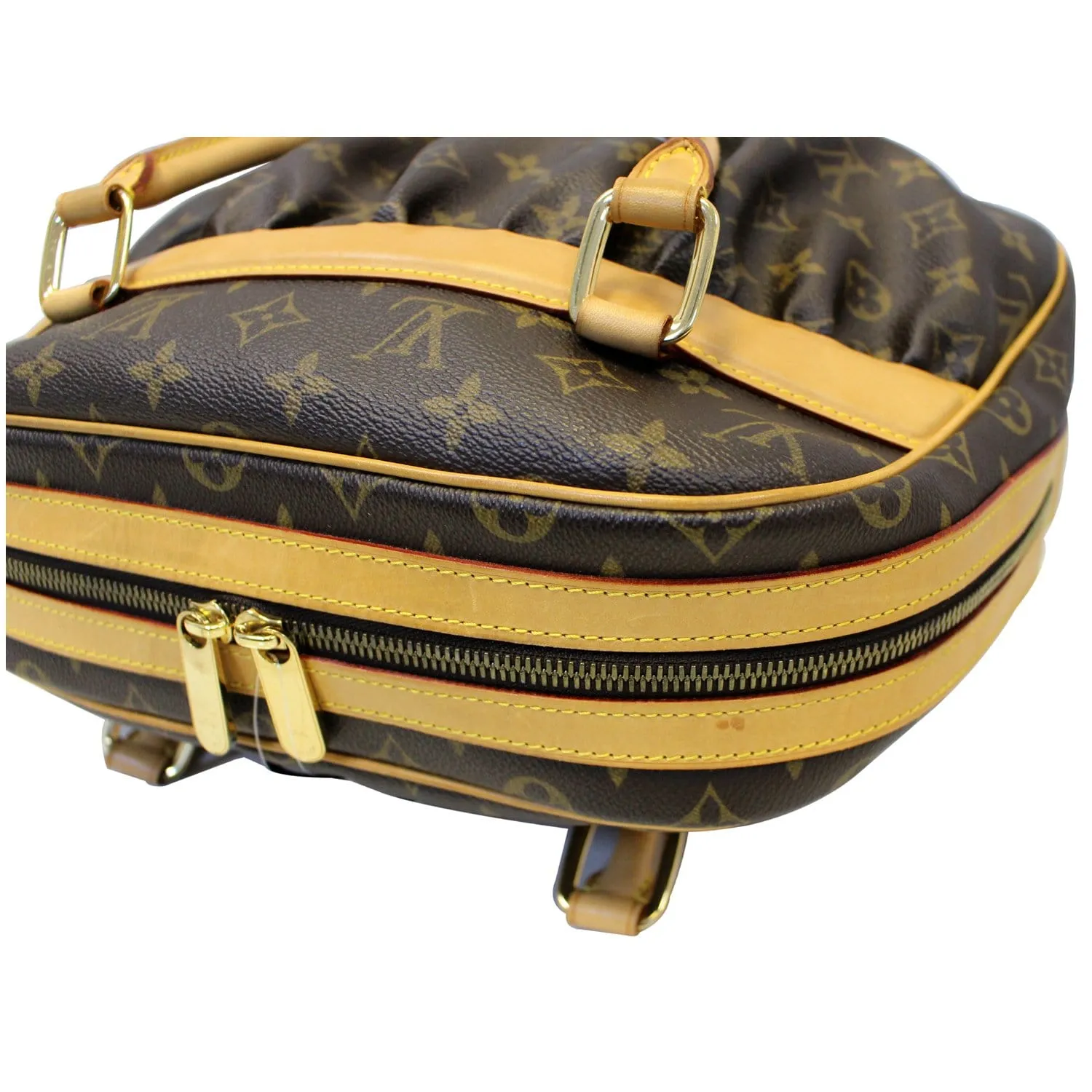 LOUIS VUITTON Mizi Monogram Canvas Satchel Handbag Brown