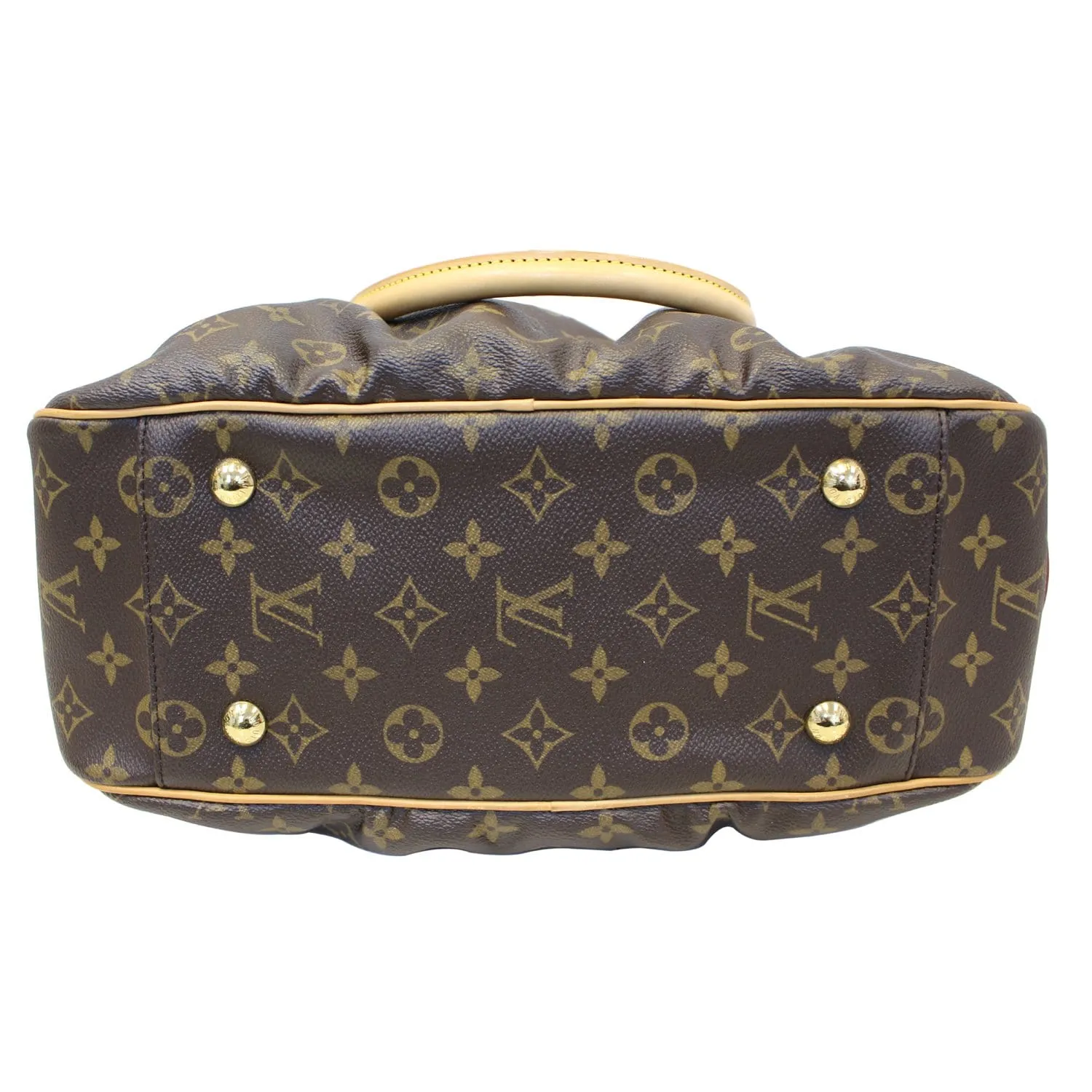 LOUIS VUITTON Mizi Monogram Canvas Satchel Handbag Brown