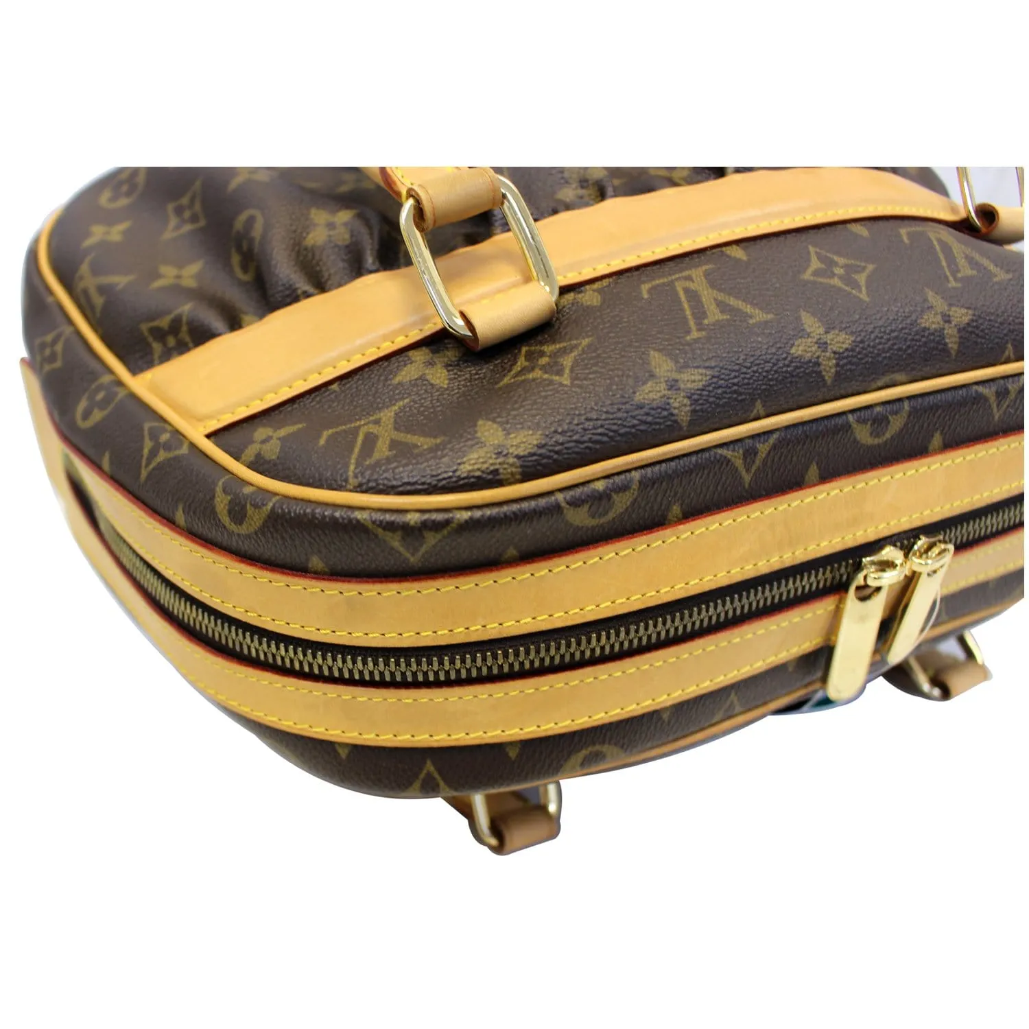 LOUIS VUITTON Mizi Monogram Canvas Satchel Handbag Brown