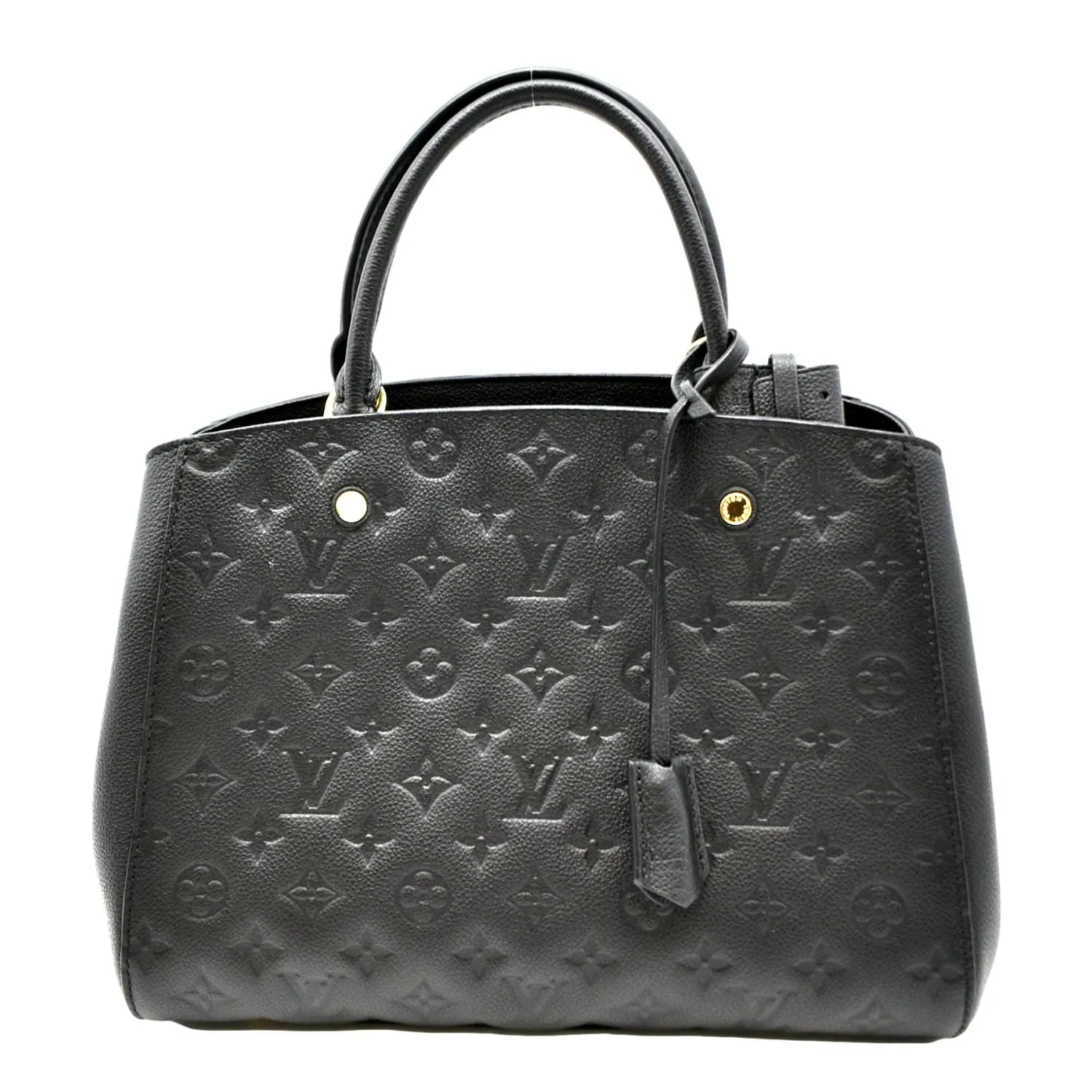 LOUIS VUITTON Montaigne MM Monogram Empreinte Satchel Bag Black