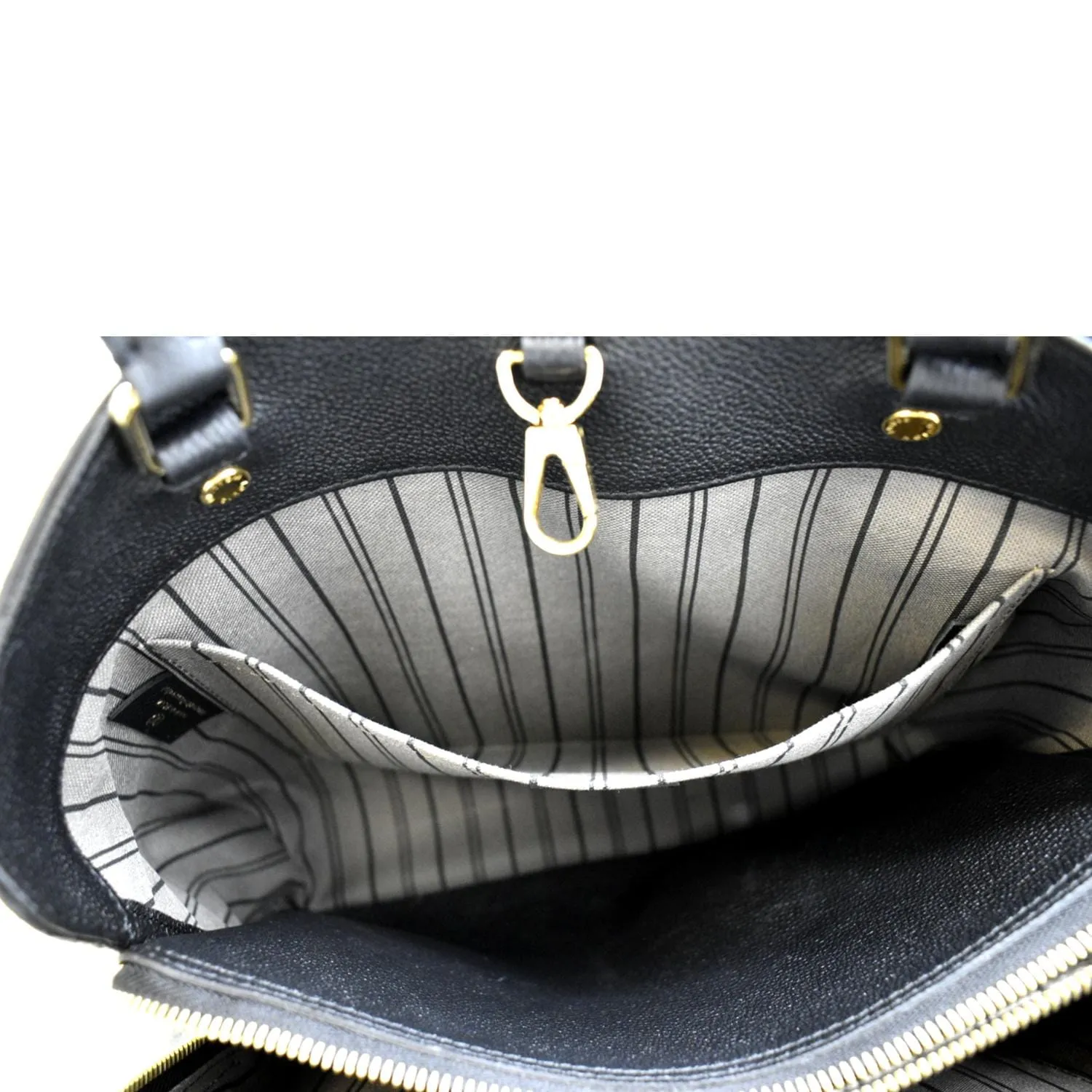 LOUIS VUITTON Montaigne MM Monogram Empreinte Satchel Bag Black