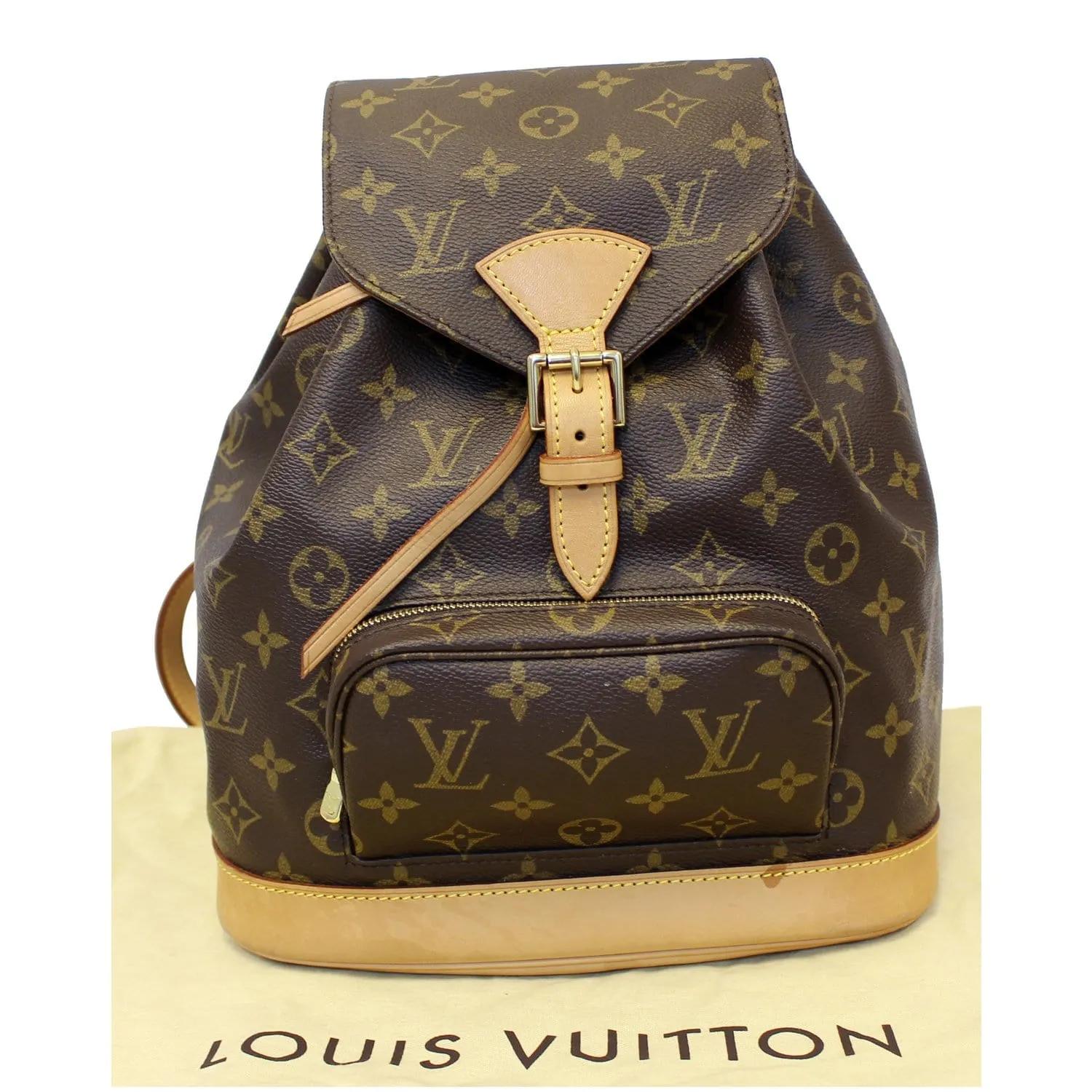 LOUIS VUITTON Montsouris MM Monogram Canvas Backpack Bag Brown