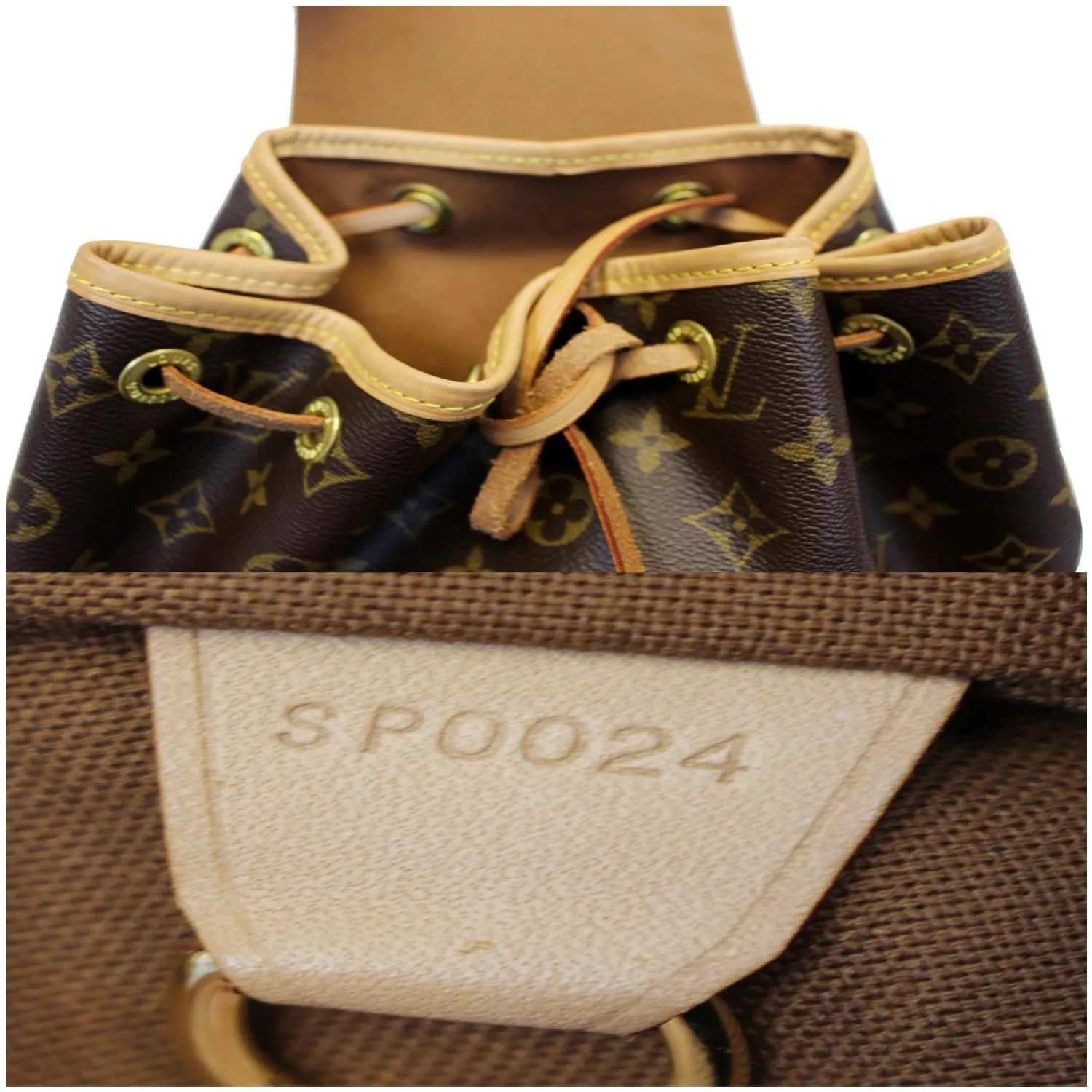 LOUIS VUITTON Montsouris MM Monogram Canvas Backpack Bag Brown