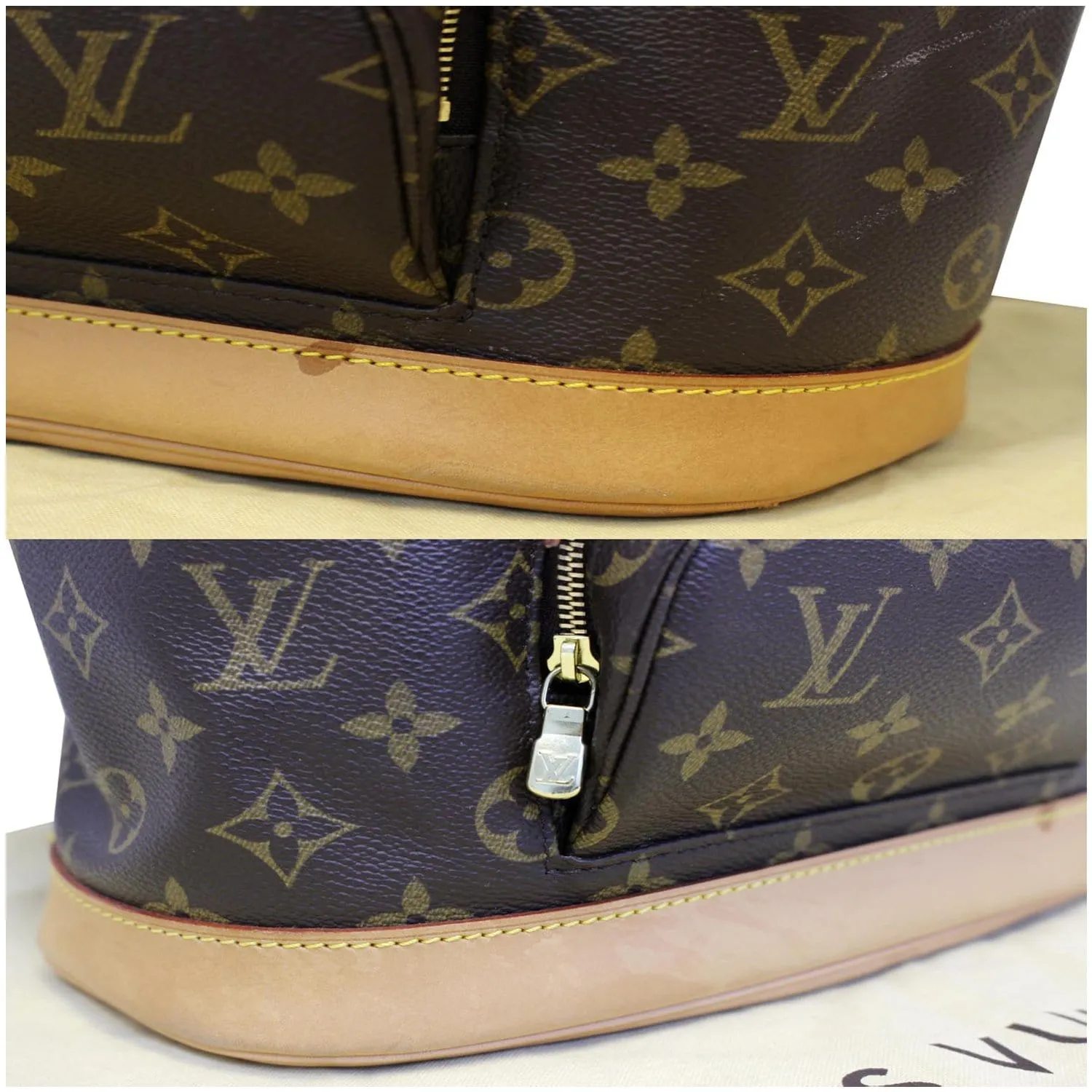 LOUIS VUITTON Montsouris MM Monogram Canvas Backpack Bag Brown