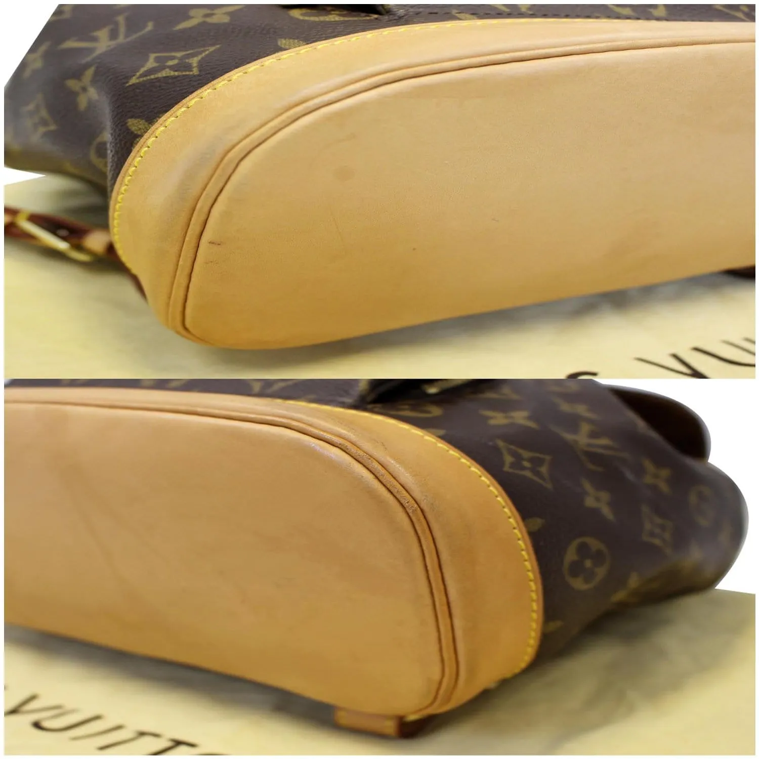 LOUIS VUITTON Montsouris MM Monogram Canvas Backpack Bag Brown