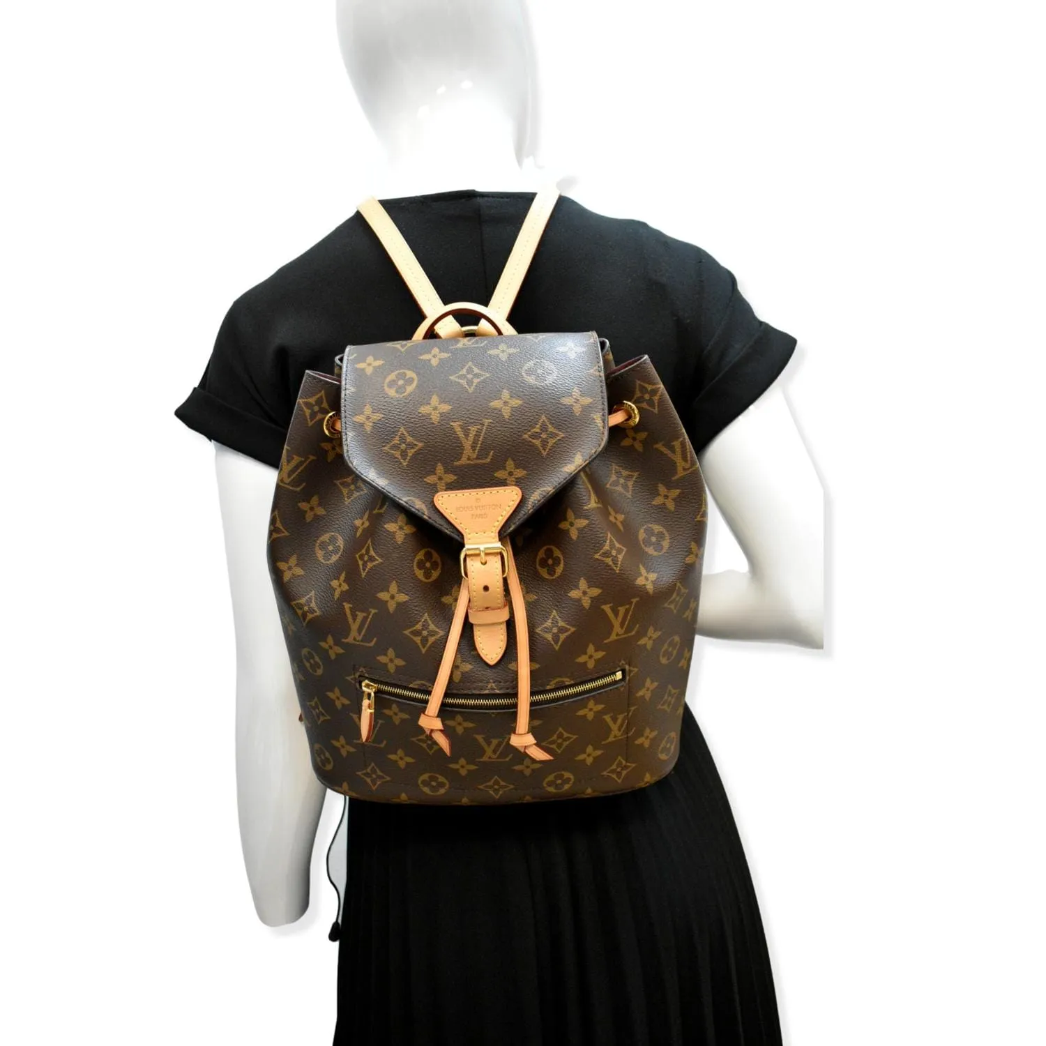 LOUIS VUITTON Montsouris NM Monogram Canvas Backpack Bag Brown
