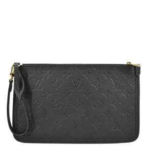 LOUIS VUITTON Neverfull Empreinte Monogram Pochette Wristlet Pouch Black