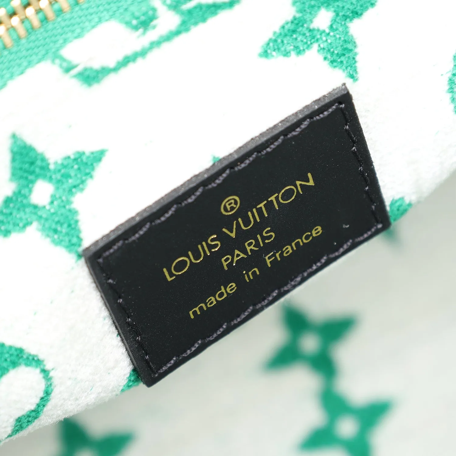 Louis Vuitton OnTheGo PM Monogram Velvet Tote Shoulder Bag Green