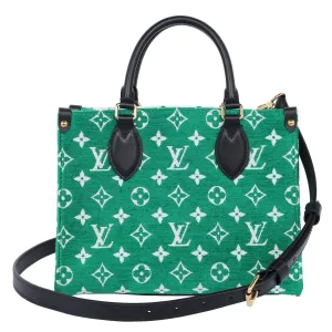 Louis Vuitton OnTheGo PM Monogram Velvet Tote Shoulder Bag Green