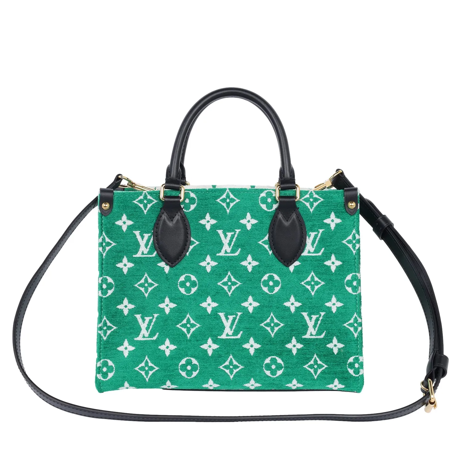 Louis Vuitton OnTheGo PM Monogram Velvet Tote Shoulder Bag Green