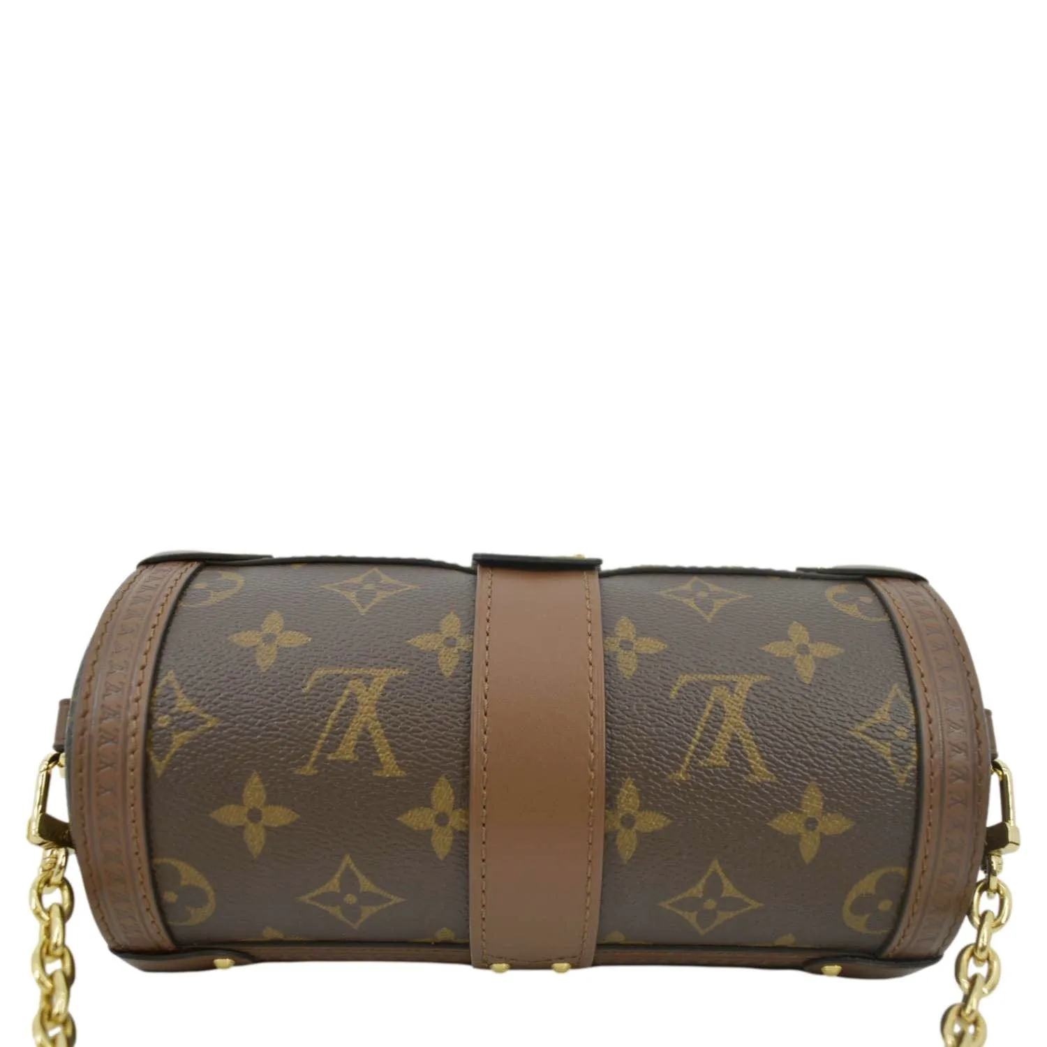 LOUIS VUITTON Papillon Trunk Monogram Canvas Satchel Bag Brown