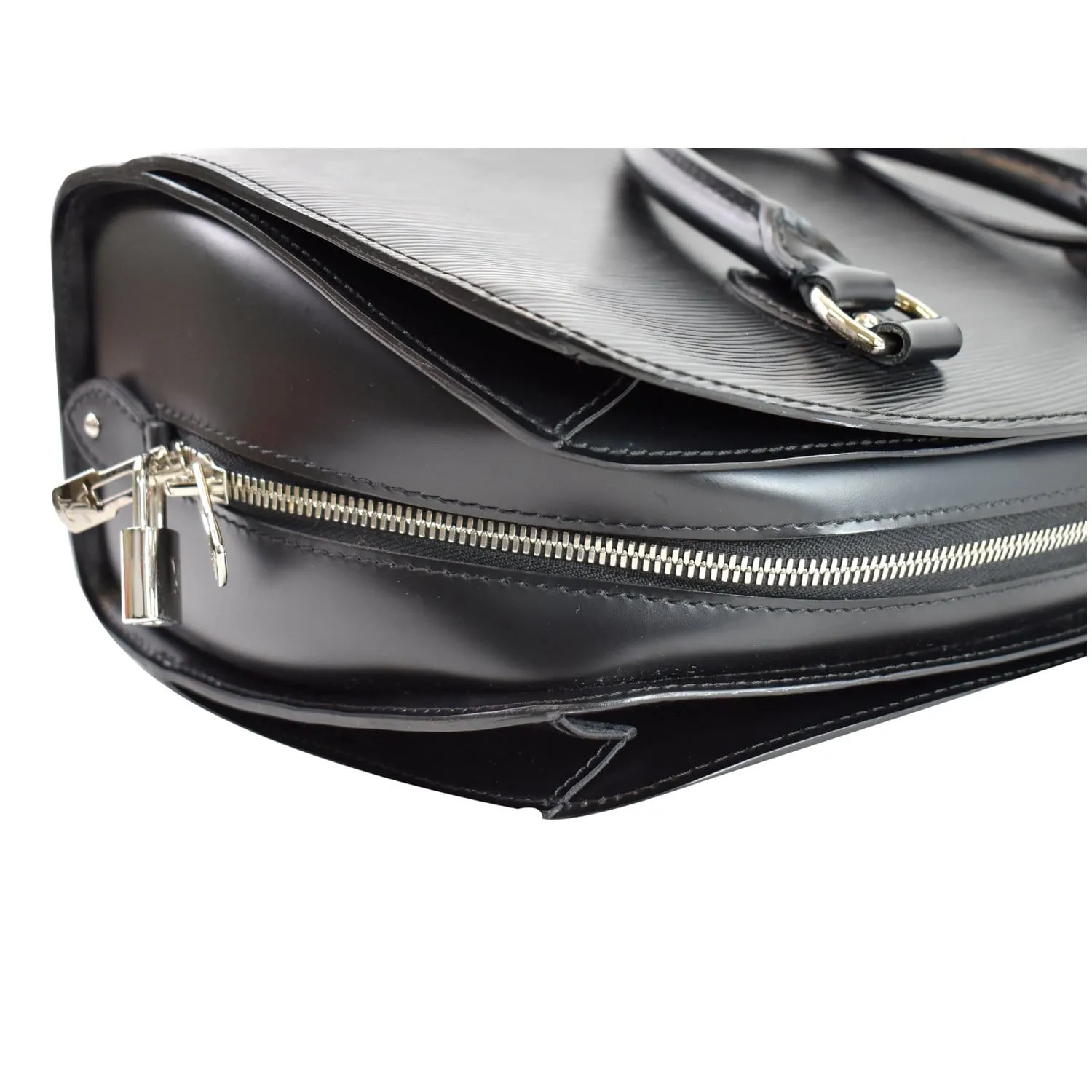 LOUIS VUITTON Pont Neuf PM Epi Leather Satchel Bag Black