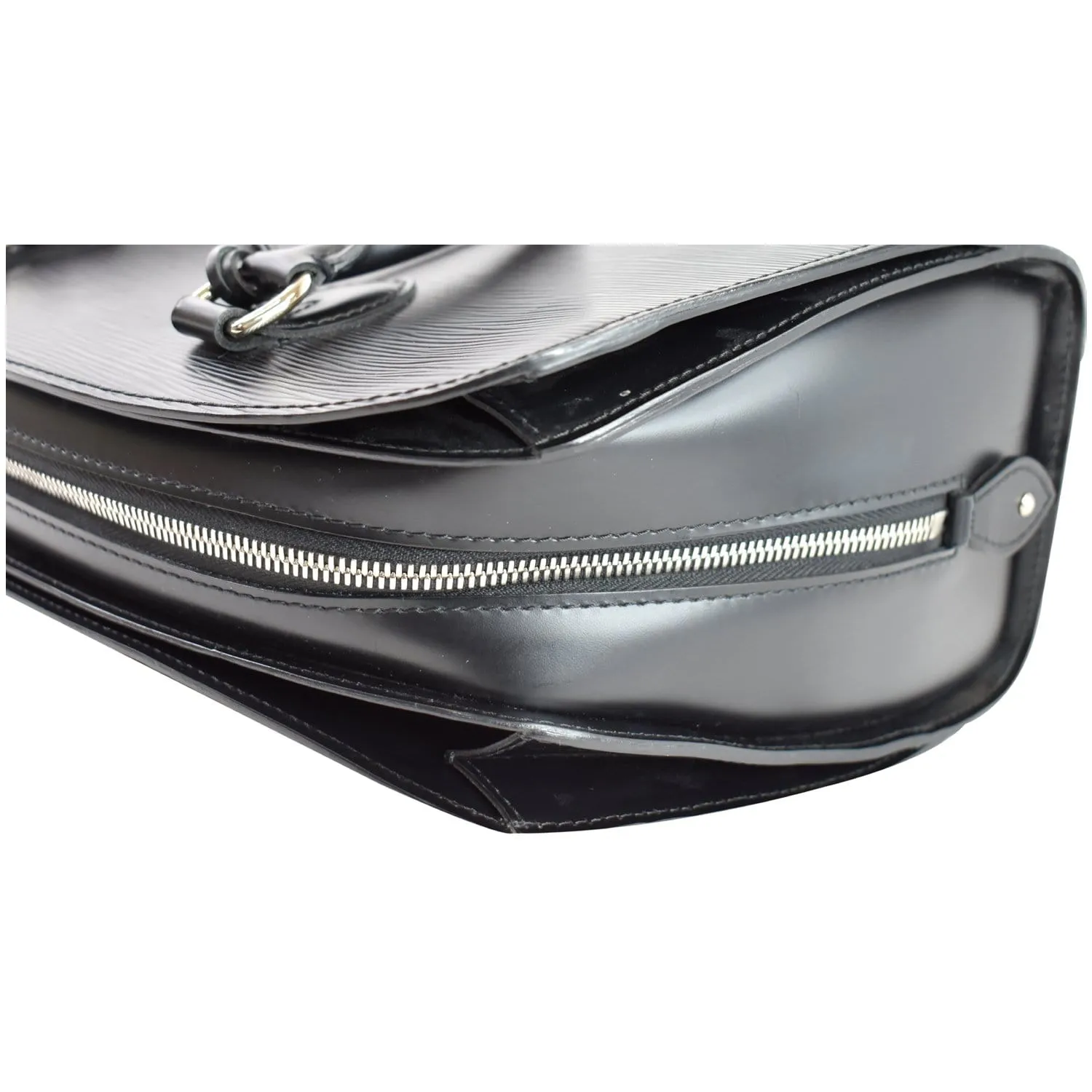 LOUIS VUITTON Pont Neuf PM Epi Leather Satchel Bag Black