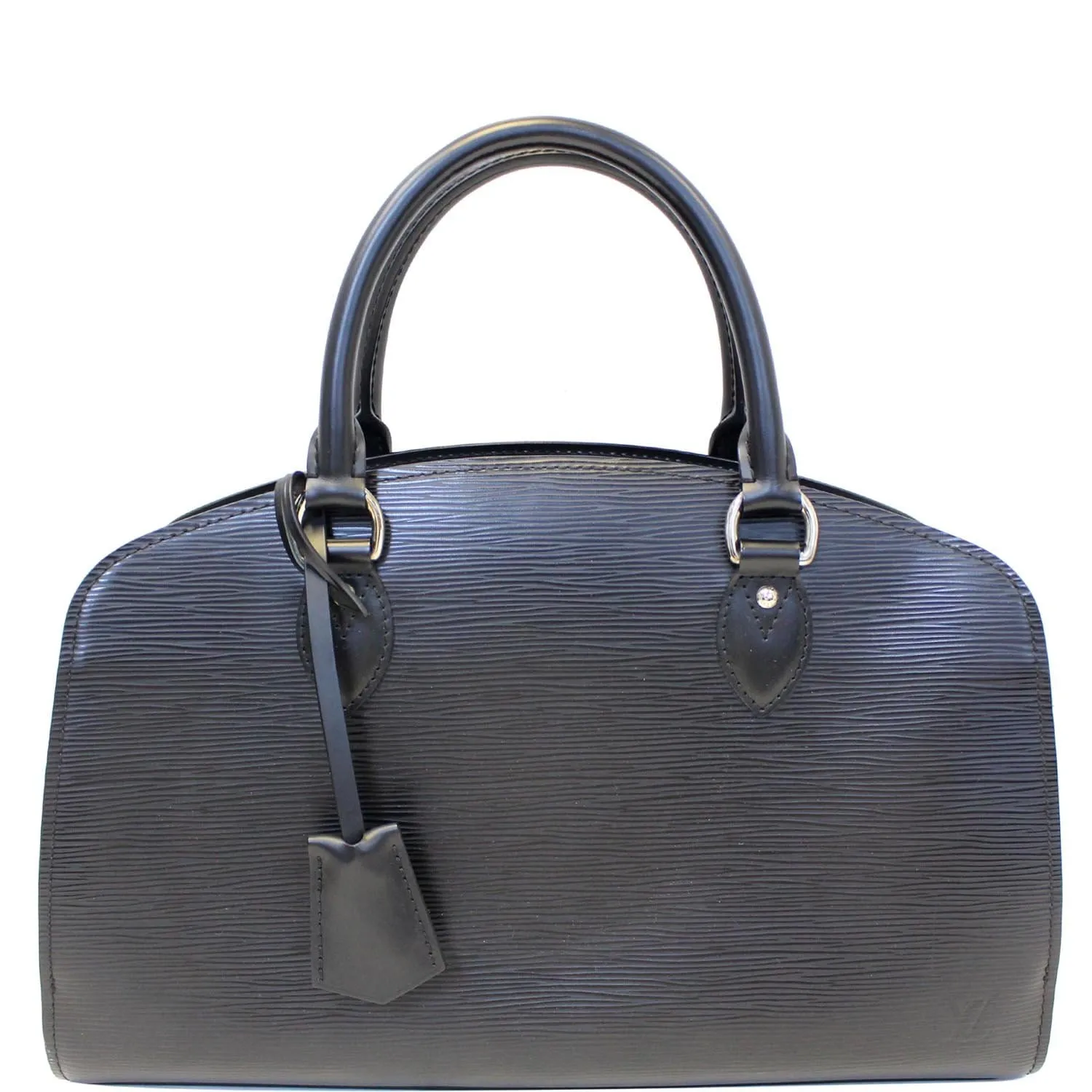 LOUIS VUITTON Pont Neuf PM Epi Leather Satchel Bag Black