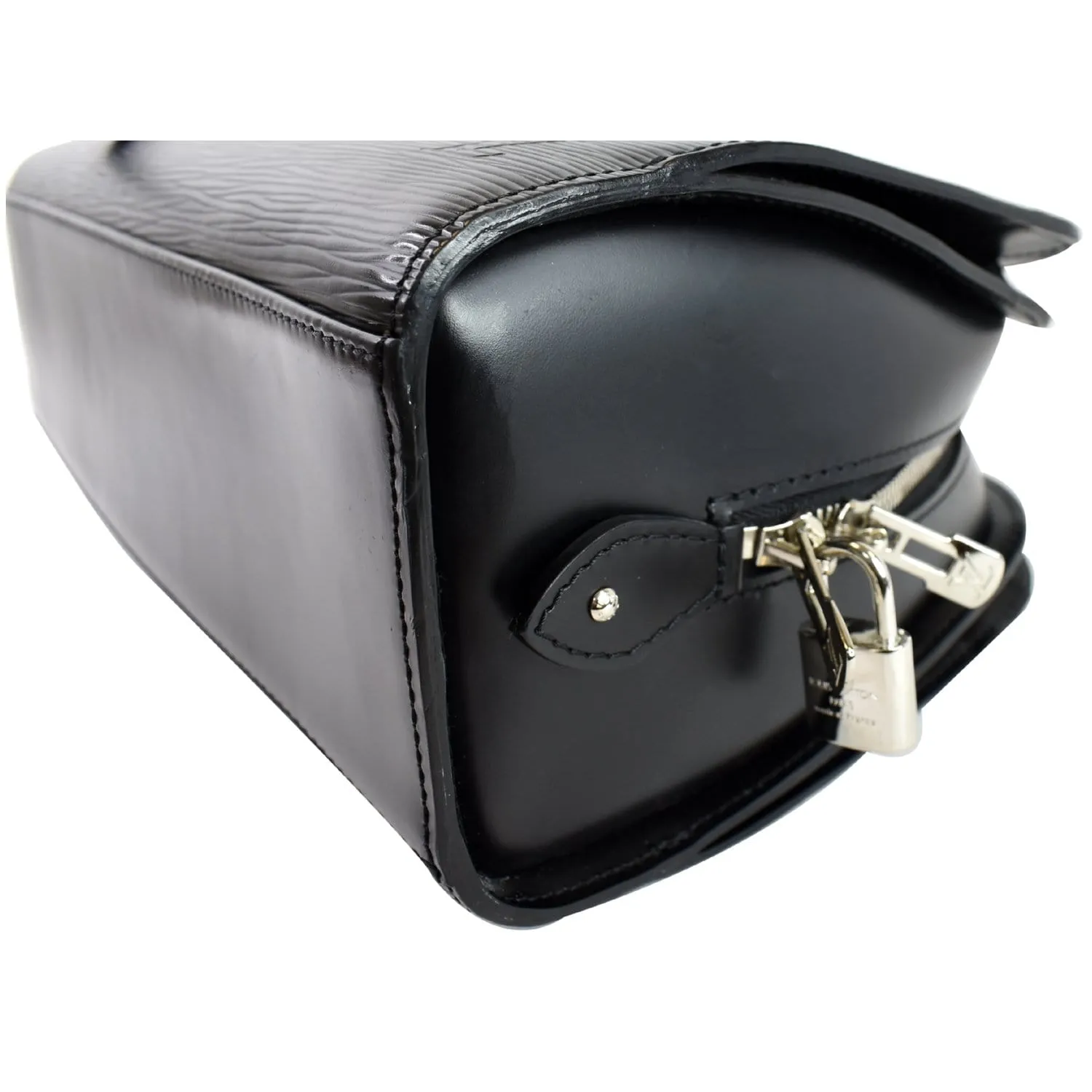 LOUIS VUITTON Pont Neuf PM Epi Leather Satchel Bag Black