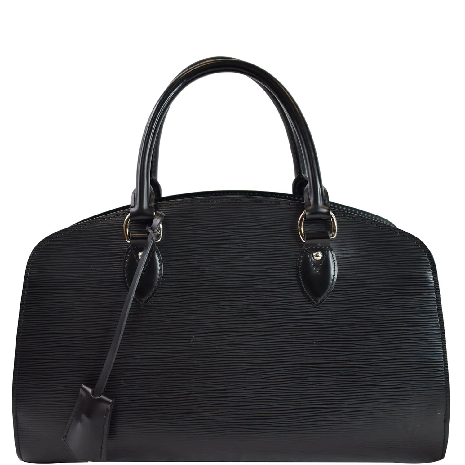 LOUIS VUITTON Pont Neuf PM Epi Leather Satchel Bag Black