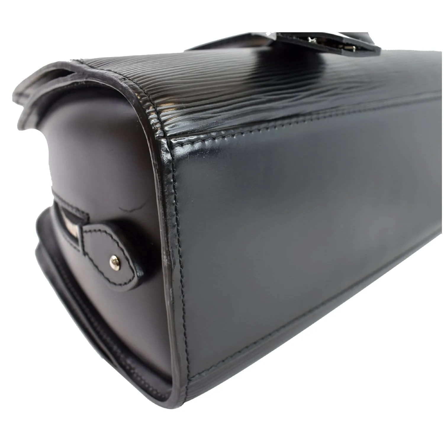 LOUIS VUITTON Pont Neuf PM Epi Leather Satchel Bag Black