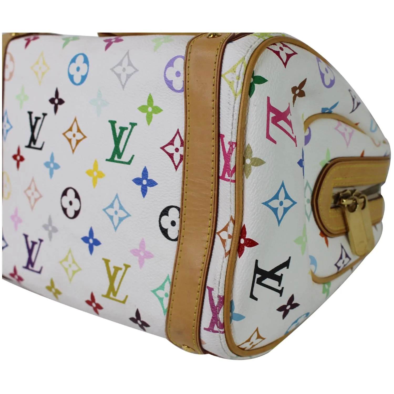 LOUIS VUITTON Priscilla Monogram Multicolore Canvas Handbag White
