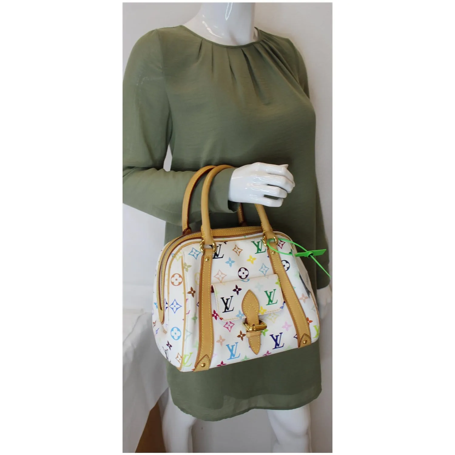 LOUIS VUITTON Priscilla Monogram Multicolore Canvas Handbag White