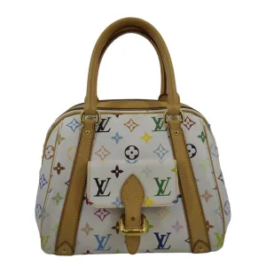 LOUIS VUITTON Priscilla Monogram Multicolore Canvas Satchel Bag White