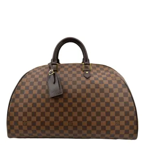 LOUIS VUITTON Ribera GM Damier Ebene Satchel Bag Brown