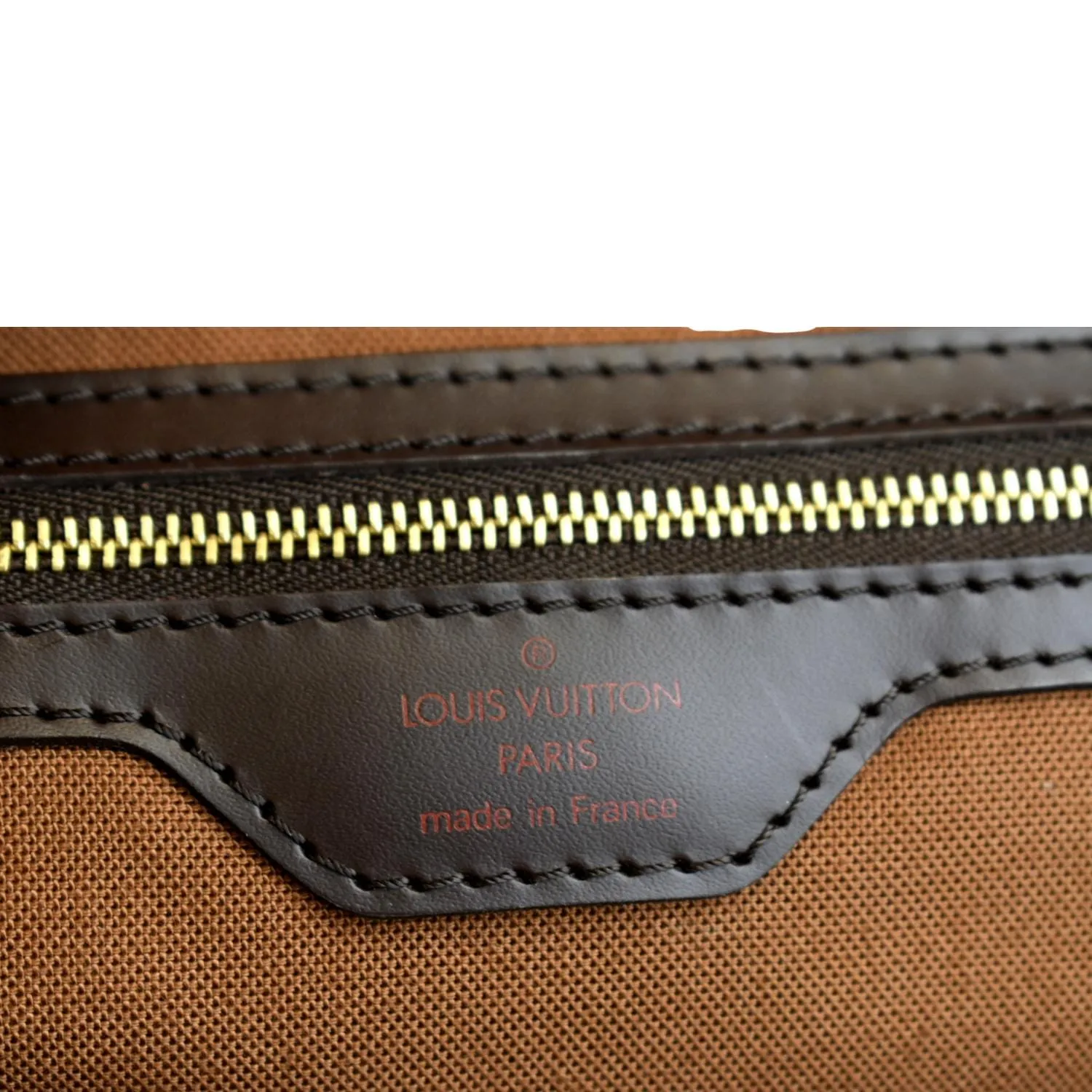 LOUIS VUITTON Ribera GM Damier Ebene Satchel Bag Brown