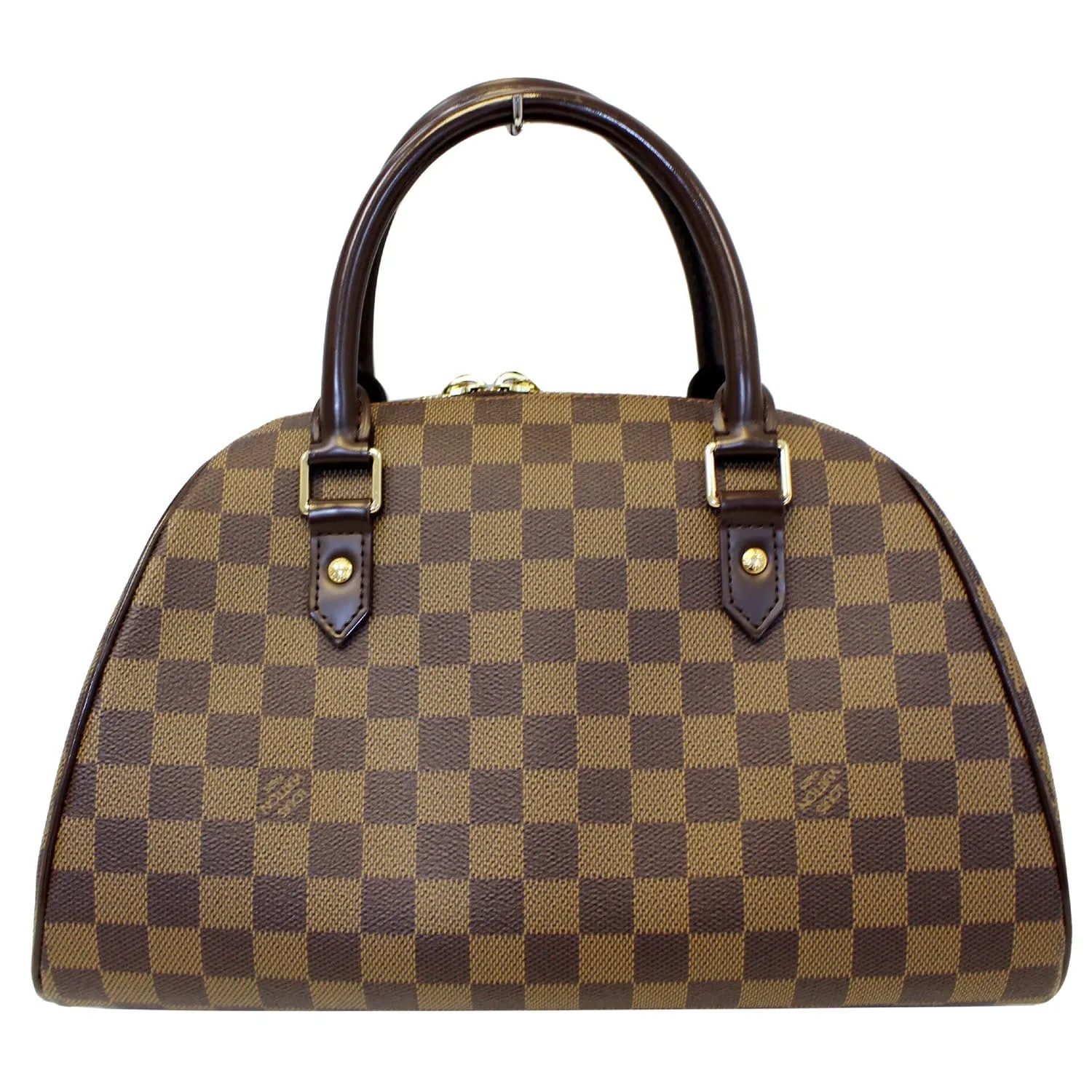 LOUIS VUITTON Ribera MM Damier Ebene Satchel Bag Brown