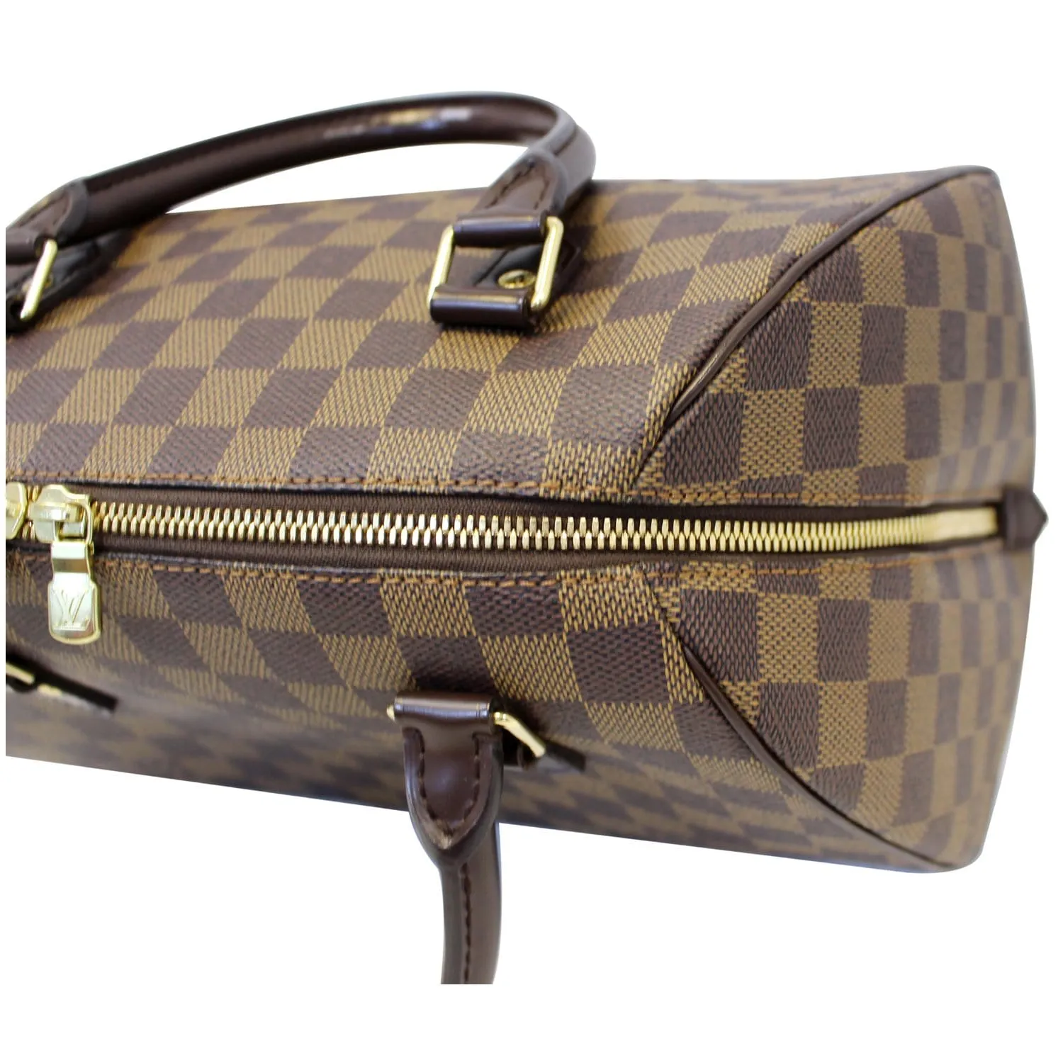 LOUIS VUITTON Ribera MM Damier Ebene Satchel Bag Brown