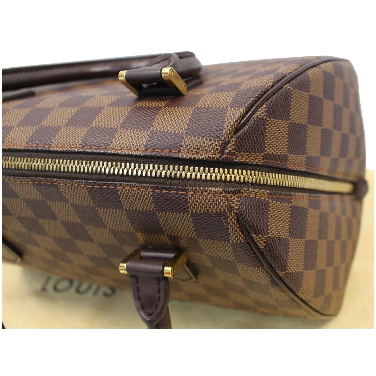 LOUIS VUITTON Ribera MM Damier Ebene Satchel Bag Brown