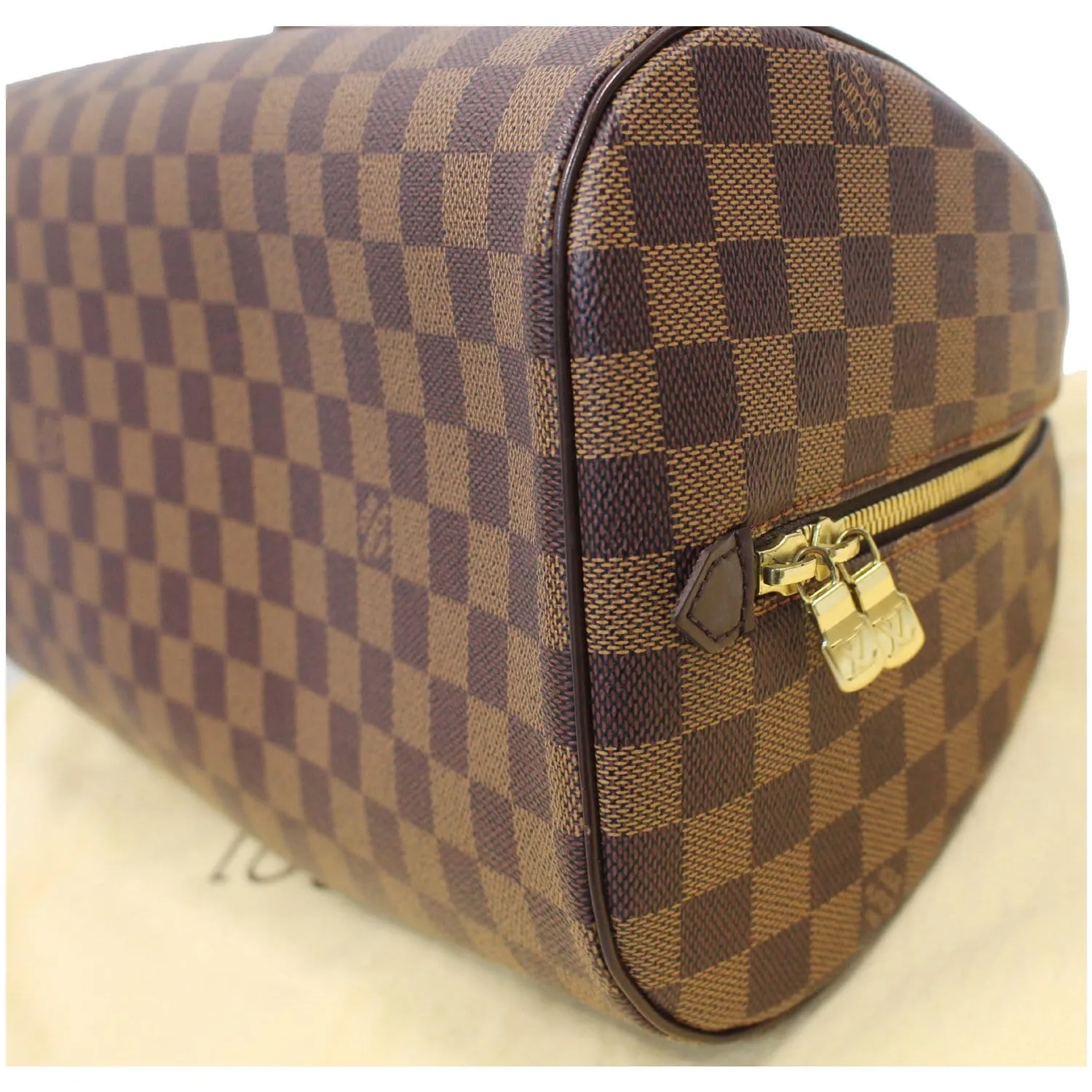 LOUIS VUITTON Ribera MM Damier Ebene Satchel Bag Brown