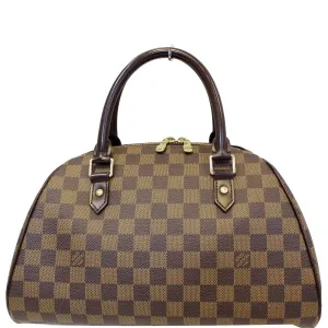LOUIS VUITTON Ribera MM Damier Ebene Satchel Bag Brown