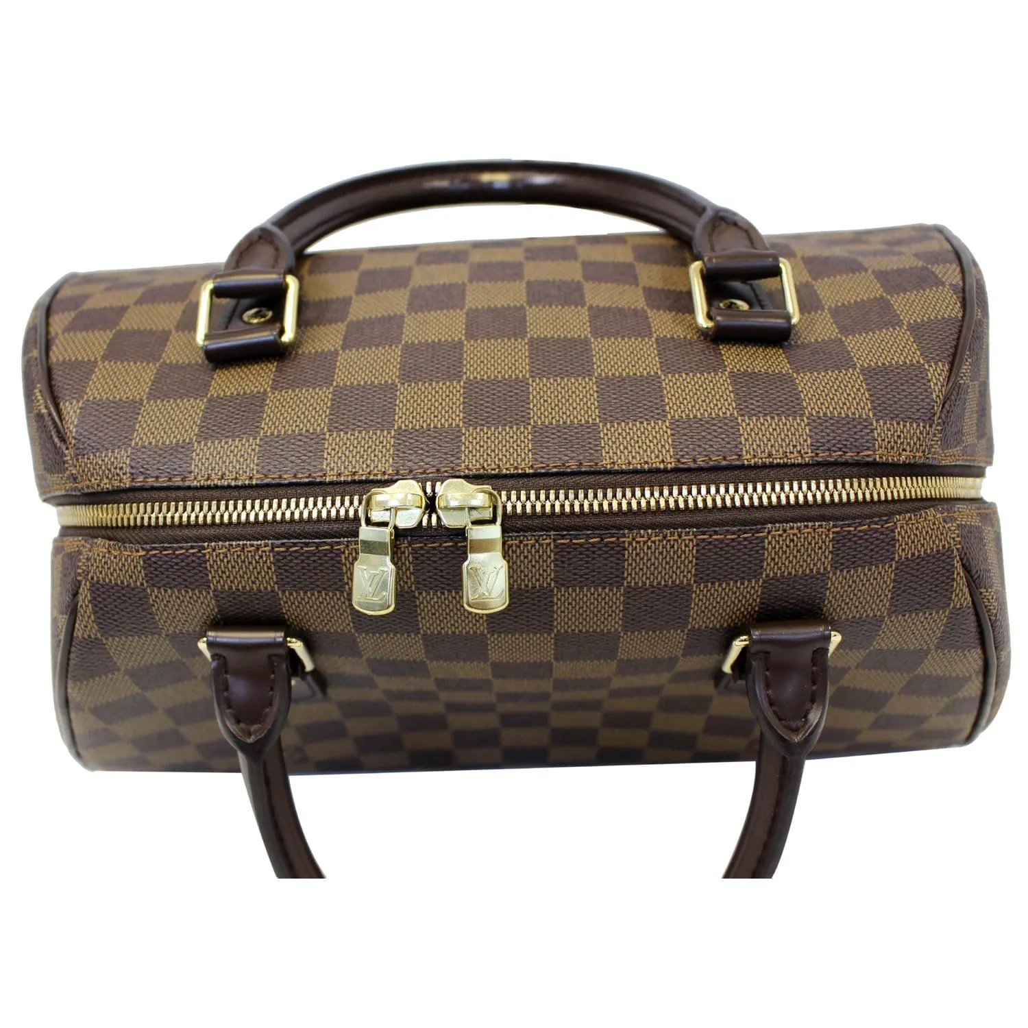LOUIS VUITTON Ribera MM Damier Ebene Satchel Bag Brown