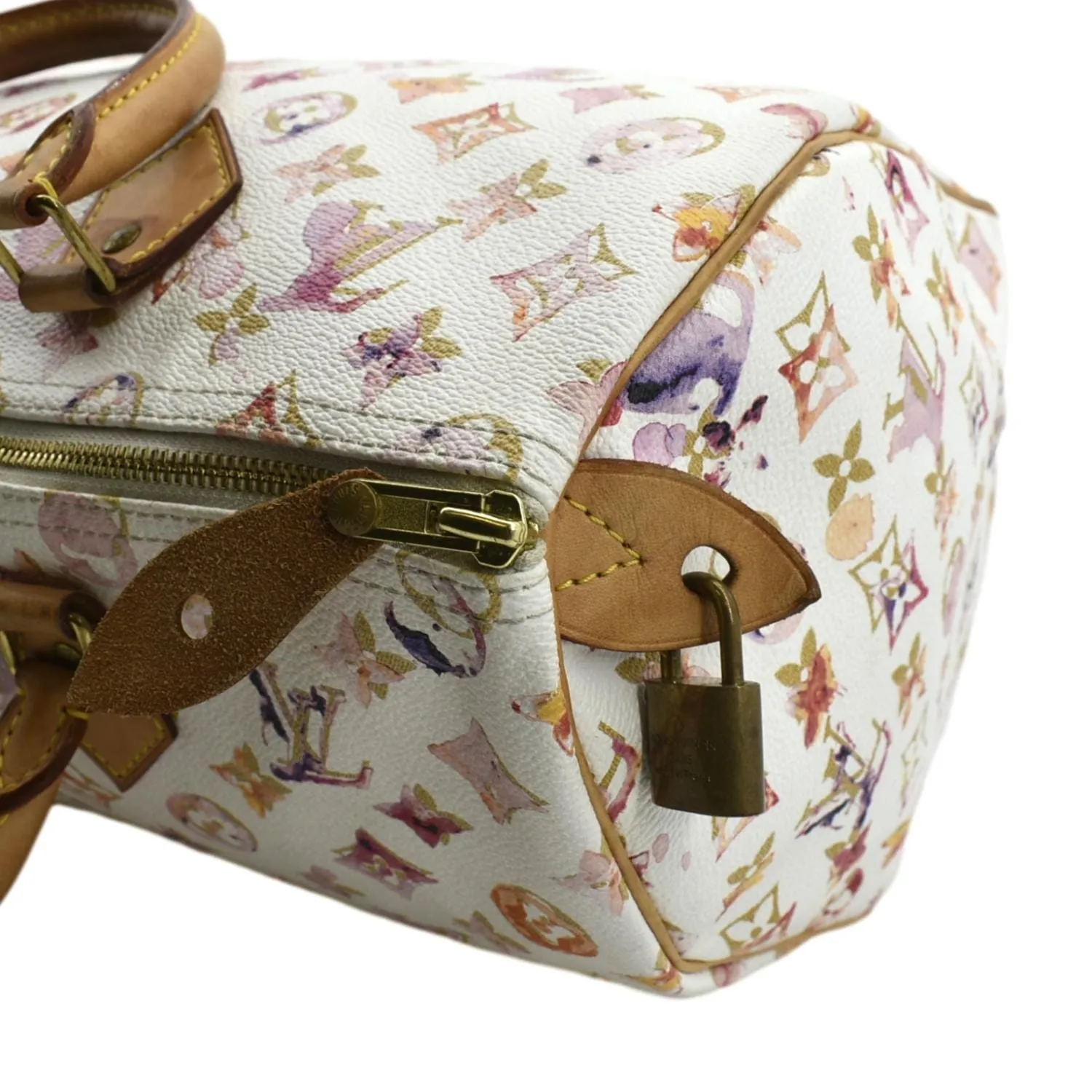 LOUIS VUITTON Richard Prince Watercolor Aquarelle Speedy 35 Monogram Satchel Bag Multicolor