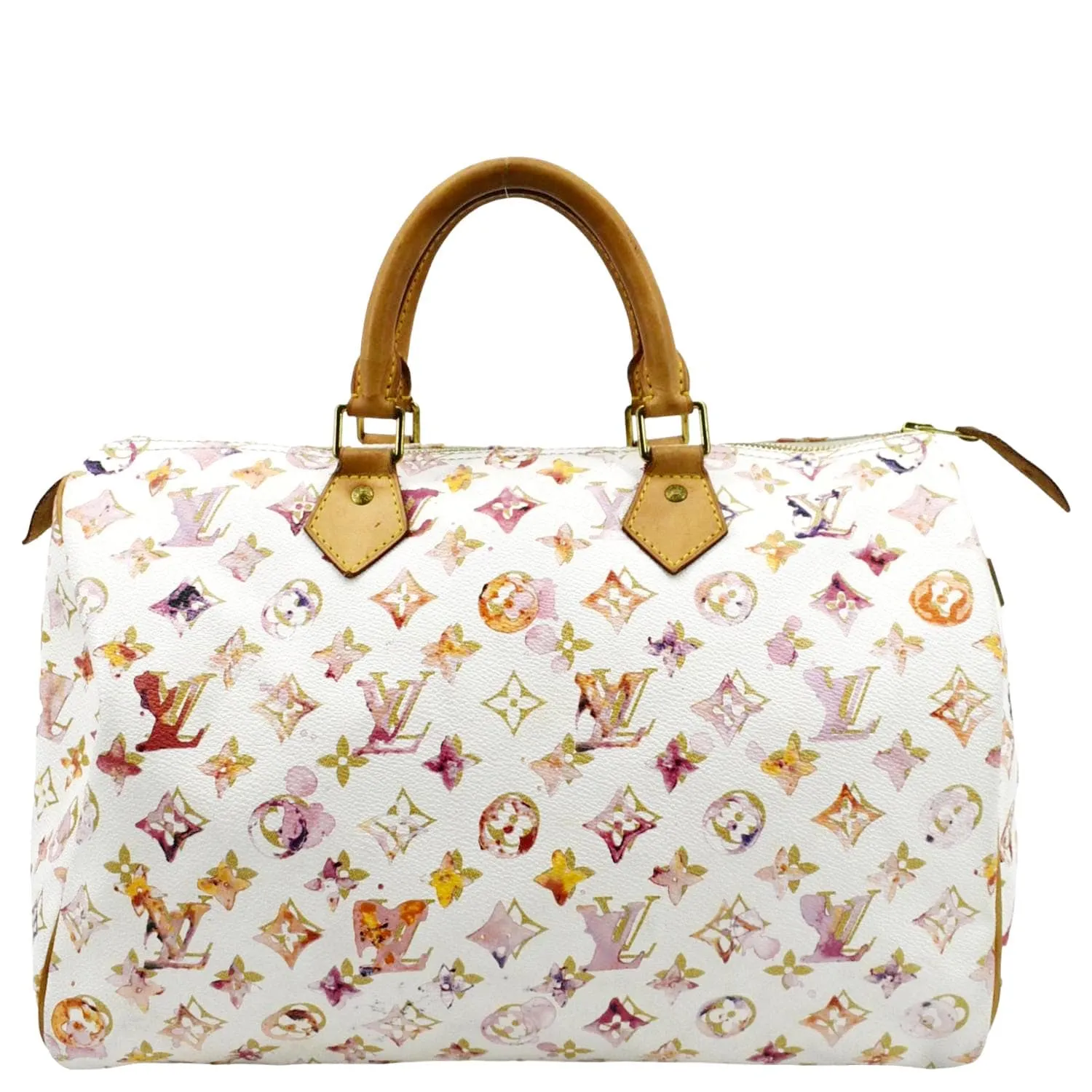 LOUIS VUITTON Richard Prince Watercolor Aquarelle Speedy 35 Monogram Satchel Bag Multicolor