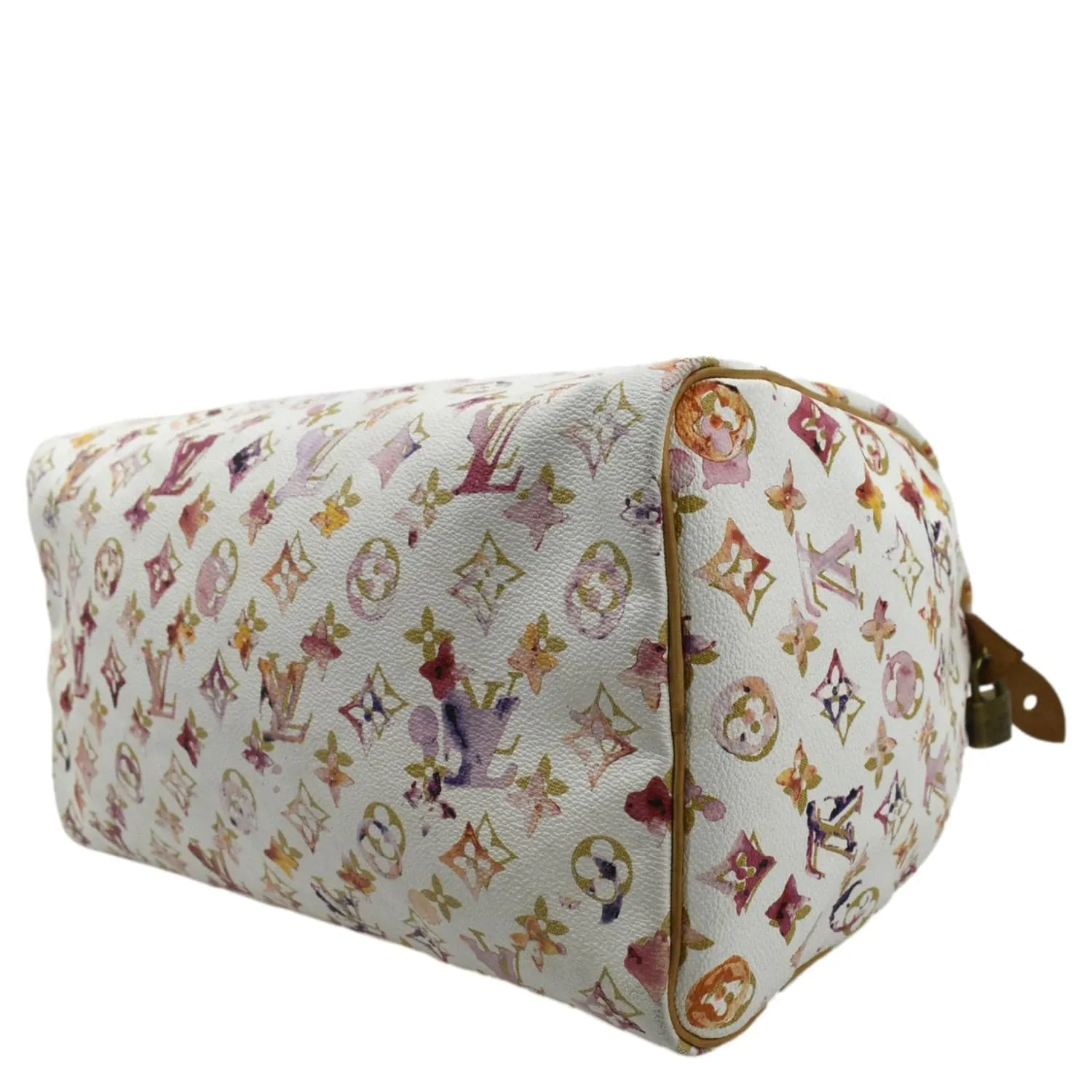 LOUIS VUITTON Richard Prince Watercolor Aquarelle Speedy 35 Monogram Satchel Bag Multicolor
