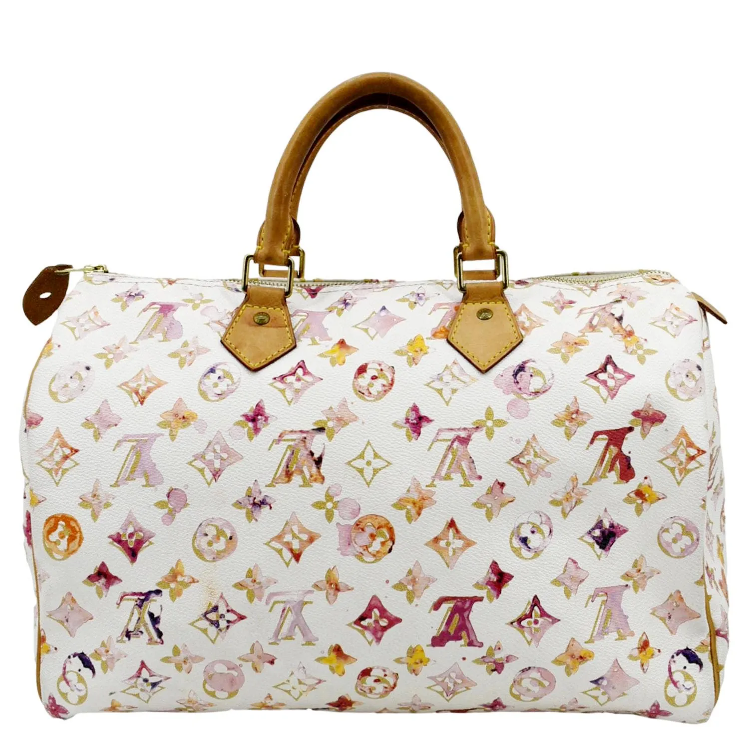 LOUIS VUITTON Richard Prince Watercolor Aquarelle Speedy 35 Monogram Satchel Bag Multicolor
