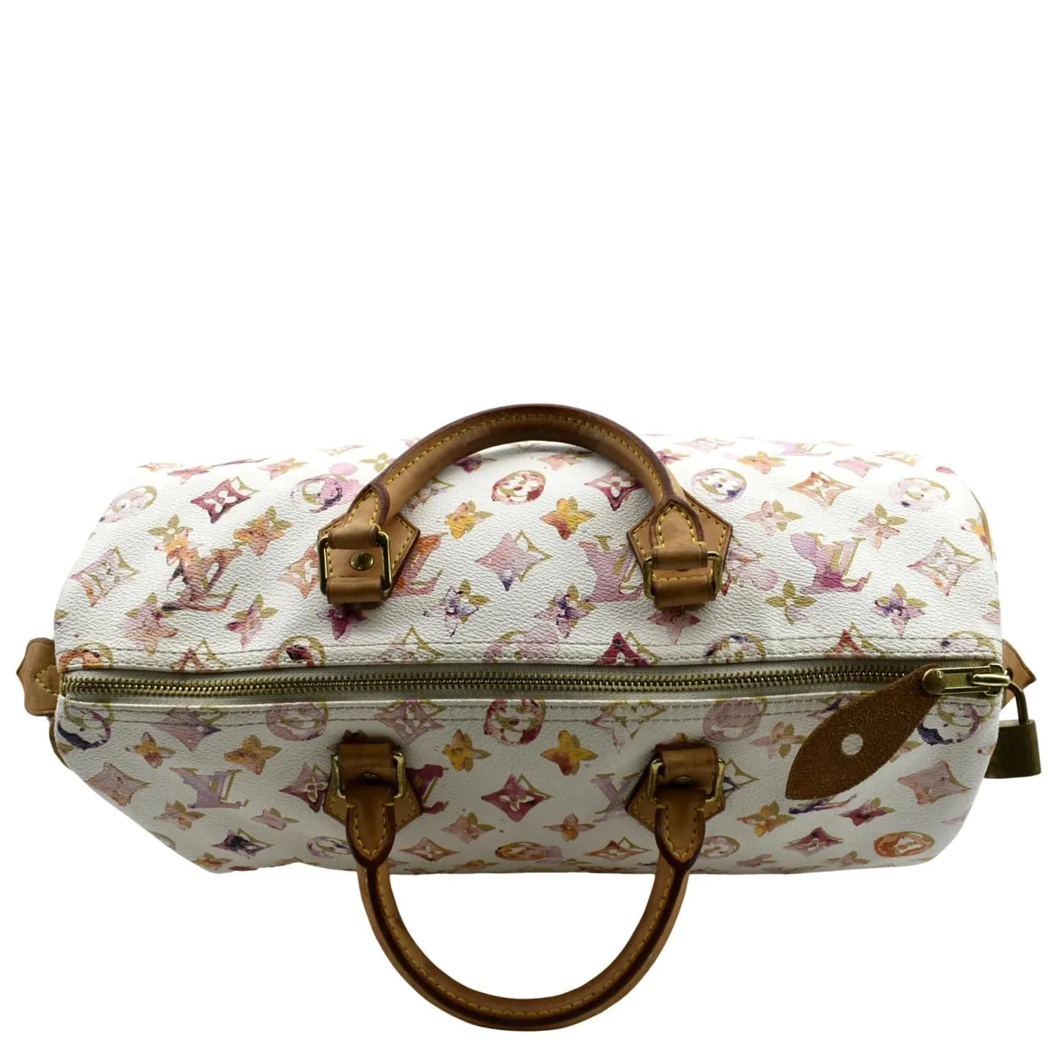 LOUIS VUITTON Richard Prince Watercolor Aquarelle Speedy 35 Monogram Satchel Bag Multicolor