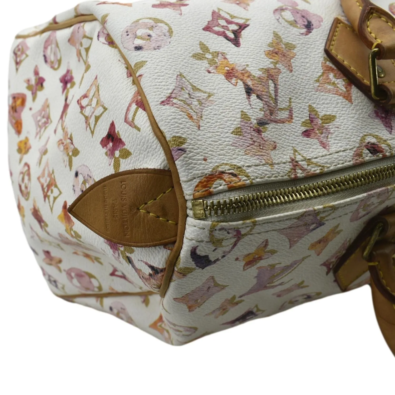 LOUIS VUITTON Richard Prince Watercolor Aquarelle Speedy 35 Monogram Satchel Bag Multicolor