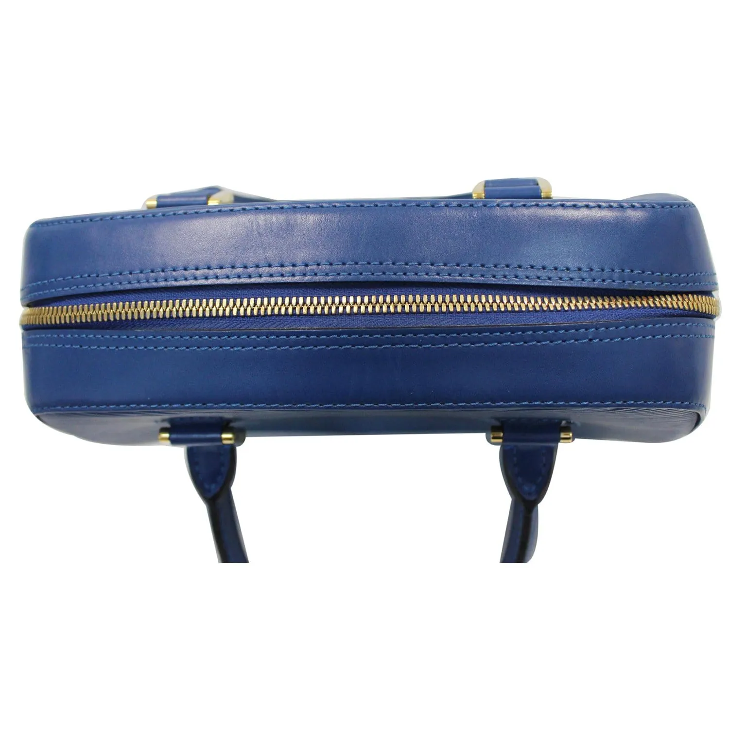 LOUIS VUITTON Sablon Epi Leather Satchel Bag Blue