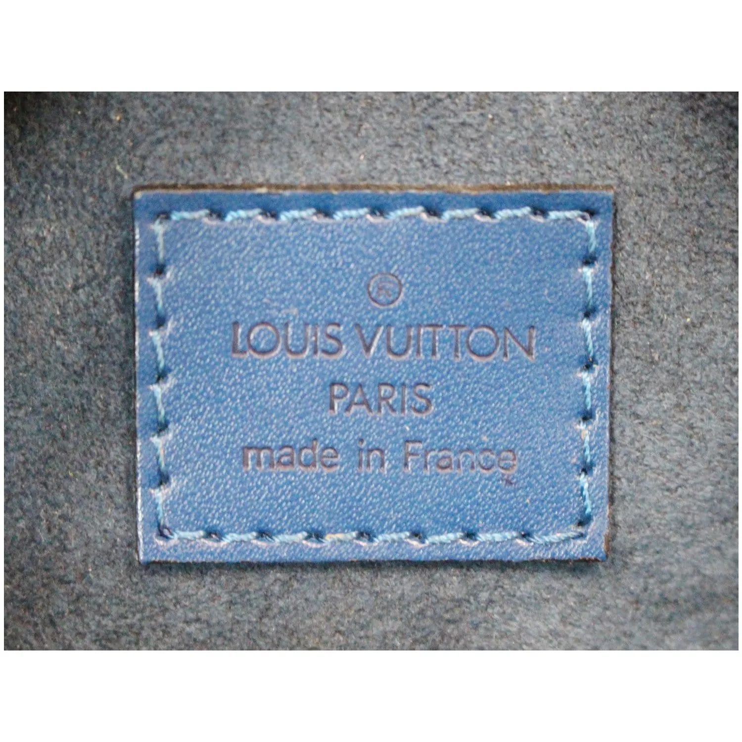LOUIS VUITTON Sablon Epi Leather Satchel Bag Blue