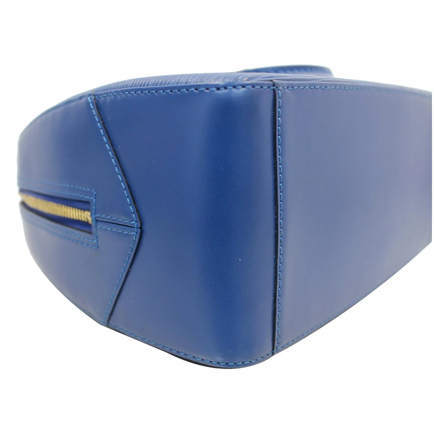 LOUIS VUITTON Sablon Epi Leather Satchel Bag Blue