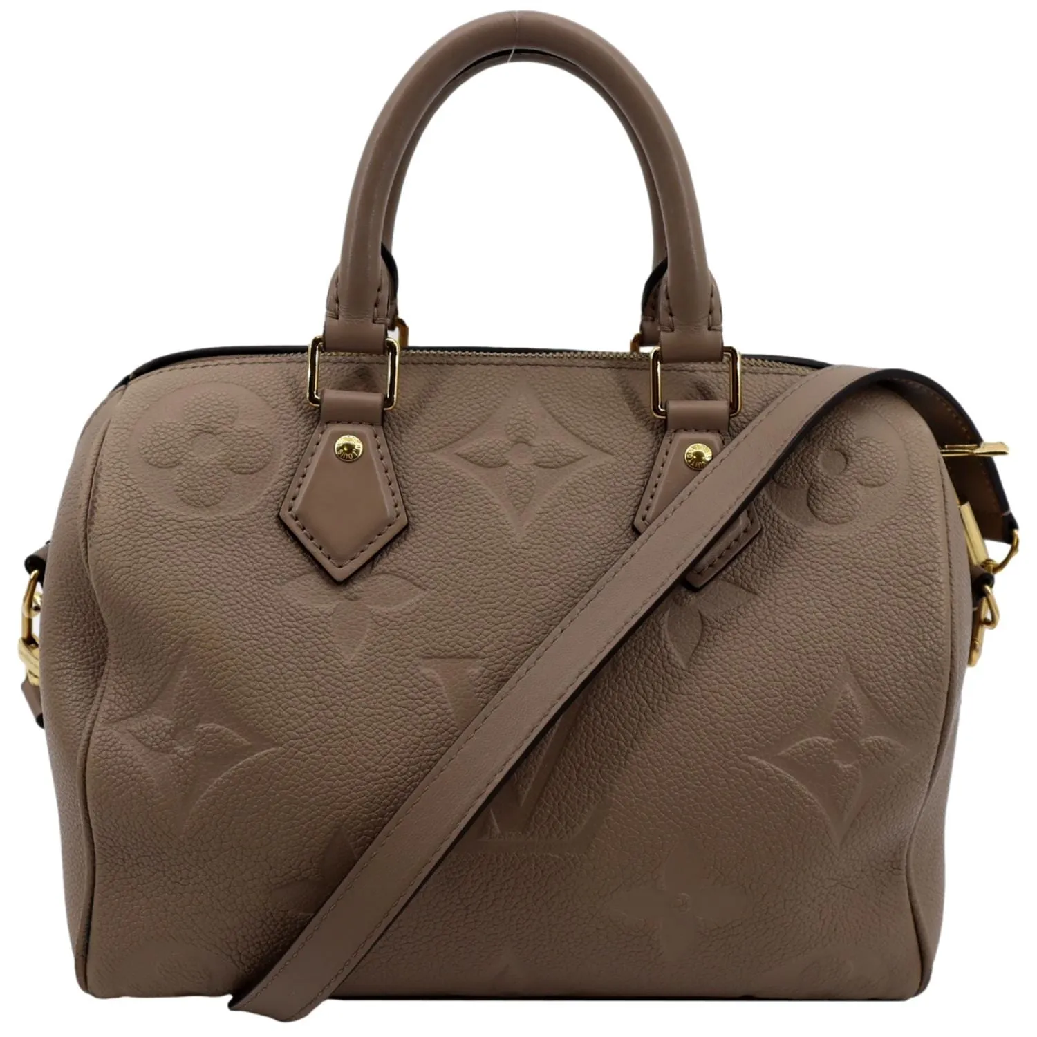 LOUIS VUITTON Speedy 25 Bandouliere Monogram Empreinte Shoulder Bag Tourterelle