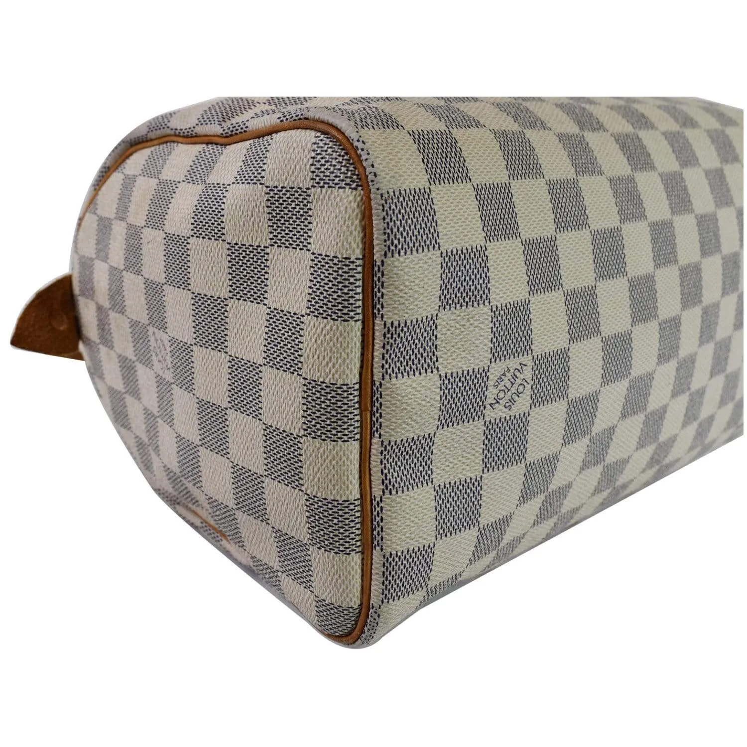 LOUIS VUITTON Speedy 25 Damier Azur Satchel Bag White