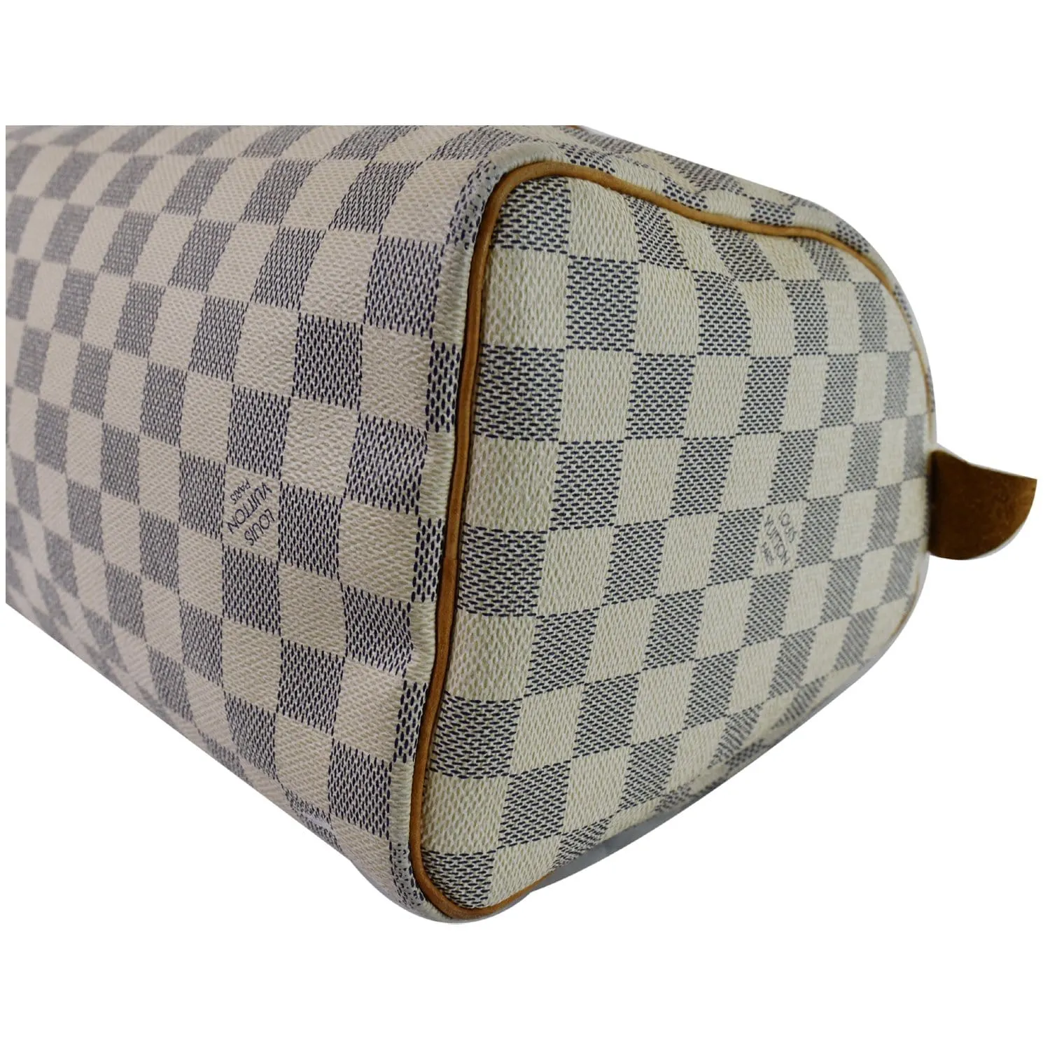 LOUIS VUITTON Speedy 25 Damier Azur Satchel Bag White